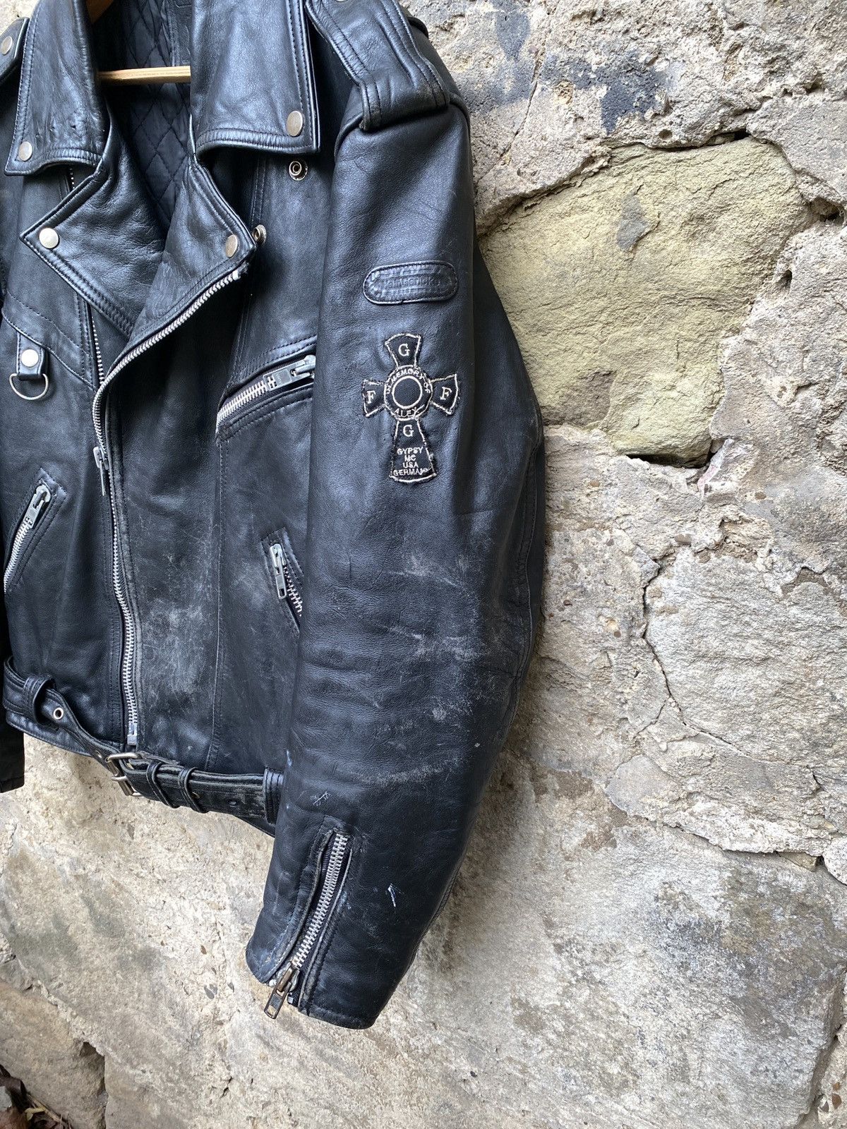 Vintage Rare Vintage 80s Distressed Leather Biker Jacket L-XL Size US XL / EU 56 / 4 - 5 Thumbnail
