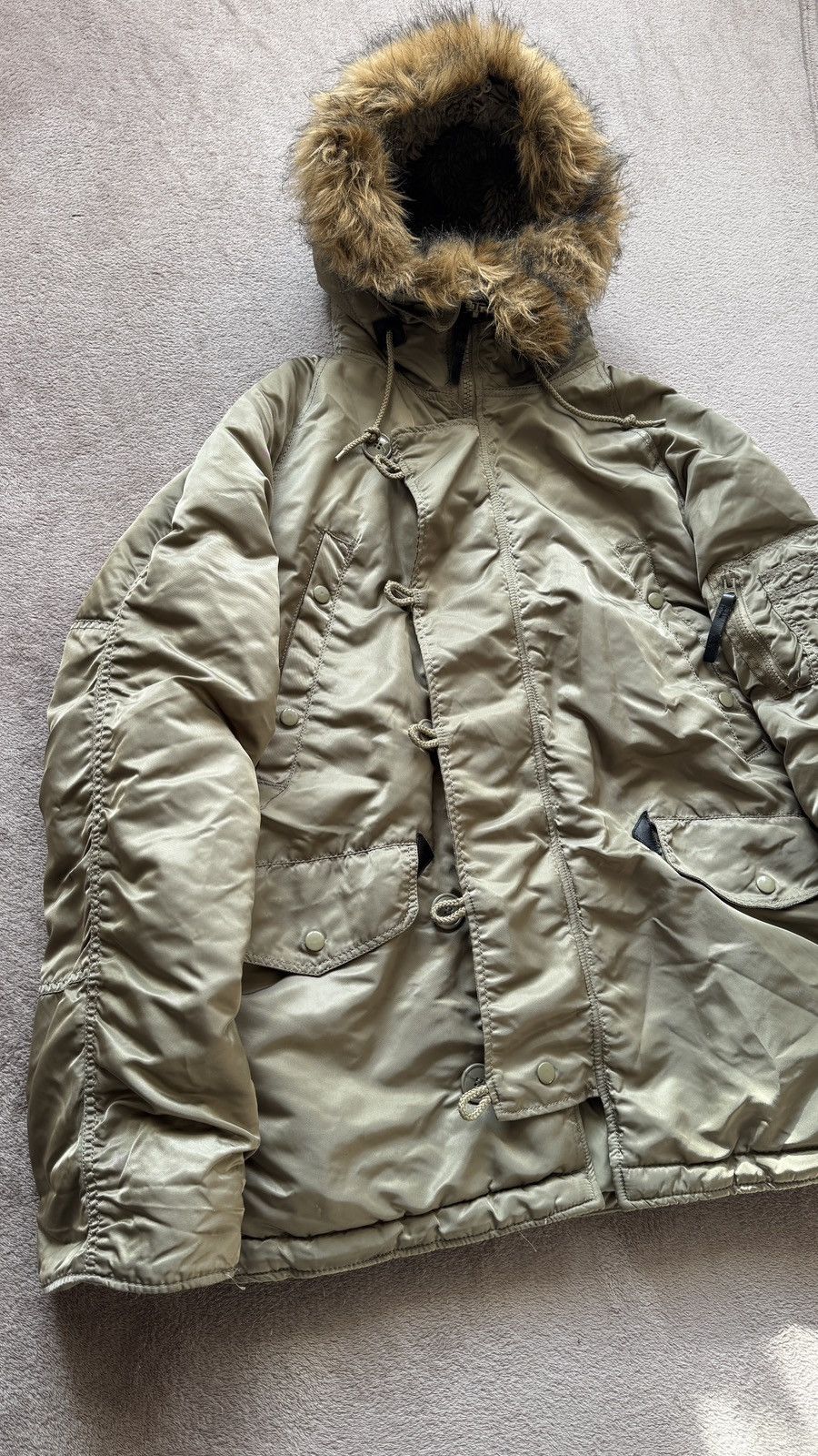 Alpha Industries Y2K Airborne Vintage N-3B Fur Parka Jacket lgb goa drake n2b Size US S / EU 44-46 / 1 - 5 Thumbnail
