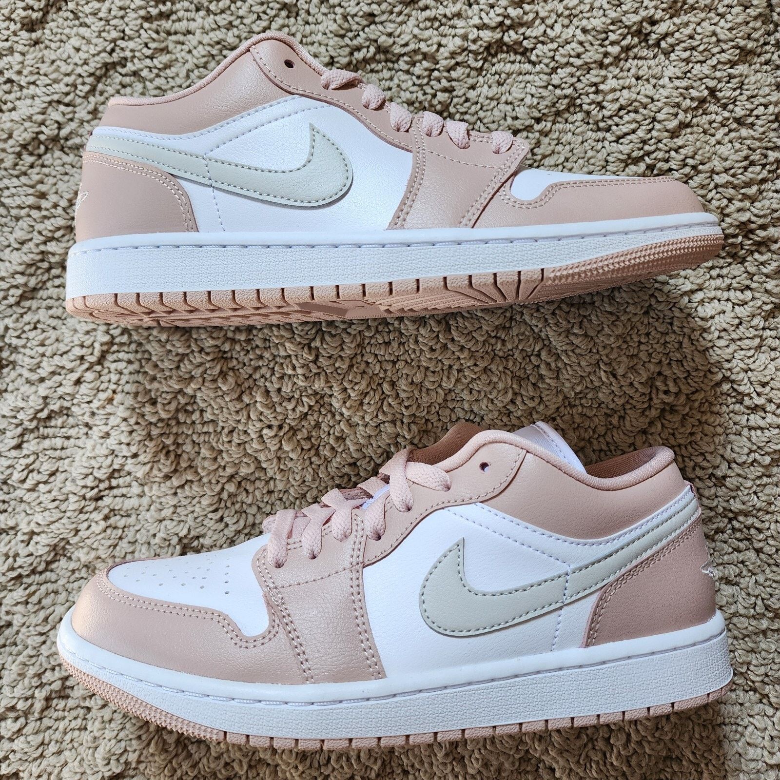 Jordan Brand Wmns Air Jordan 1 Low Pink White Grey Brand New Sz 8.5 Size US 8.5 / IT 38.5 - 2 Thumbnail