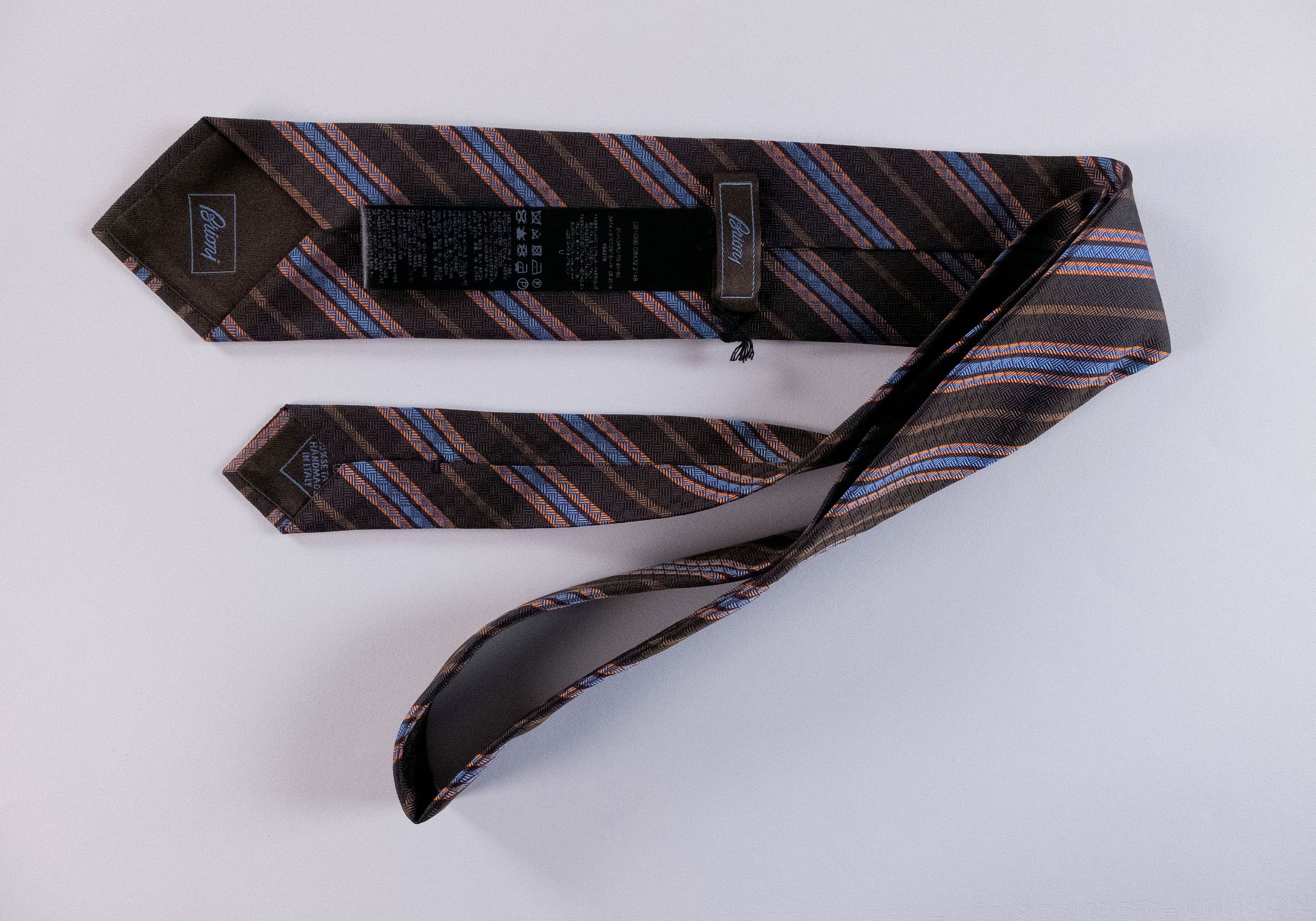 Brioni BRIONI hand made brown striped silk tie authentic Size ONE SIZE - 3 Thumbnail