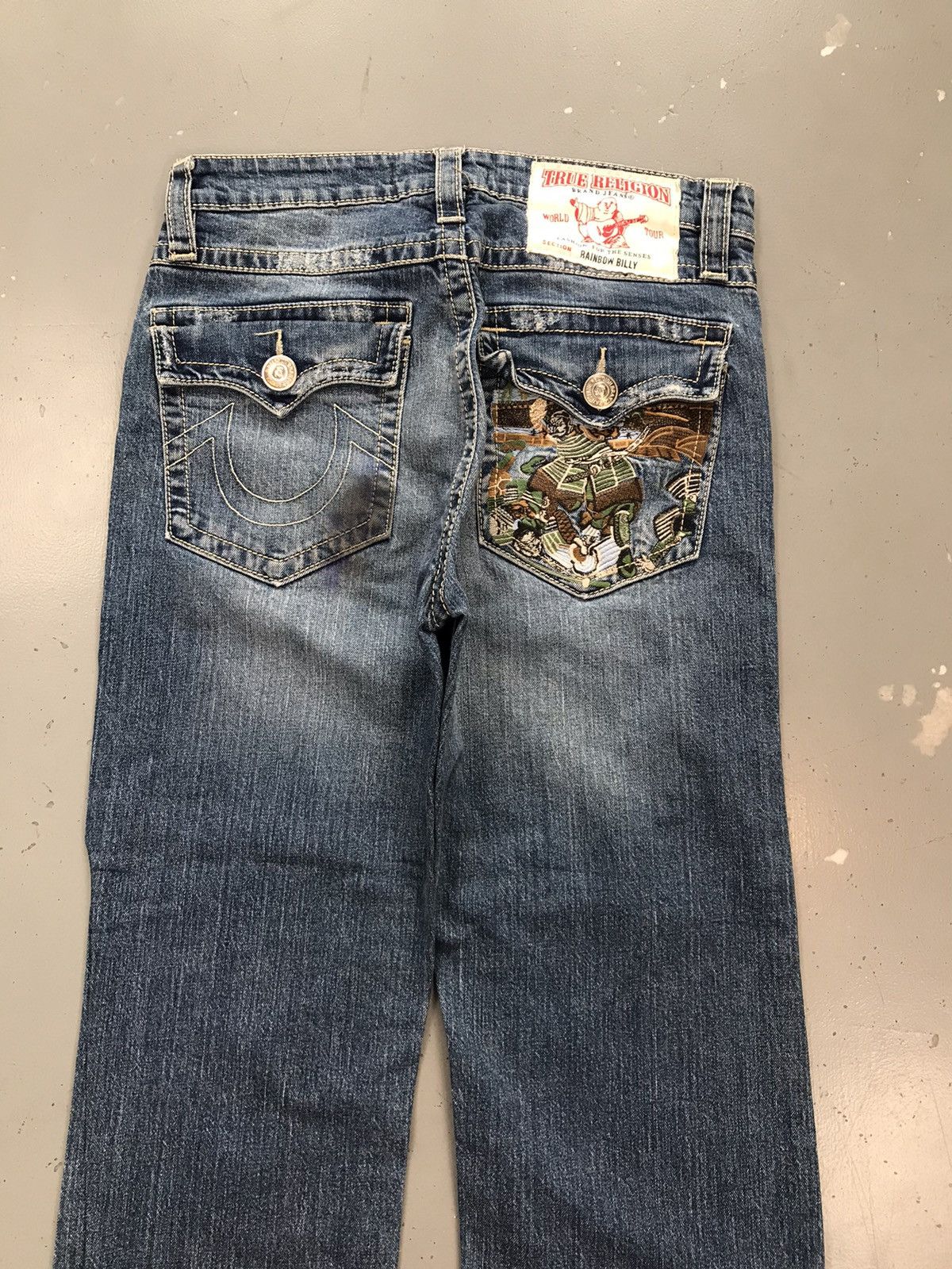 True Religion × Vintage Vintage true religion rainbow Billy samurai embroiderd denim Size US 34 / EU 50 - 9 Thumbnail