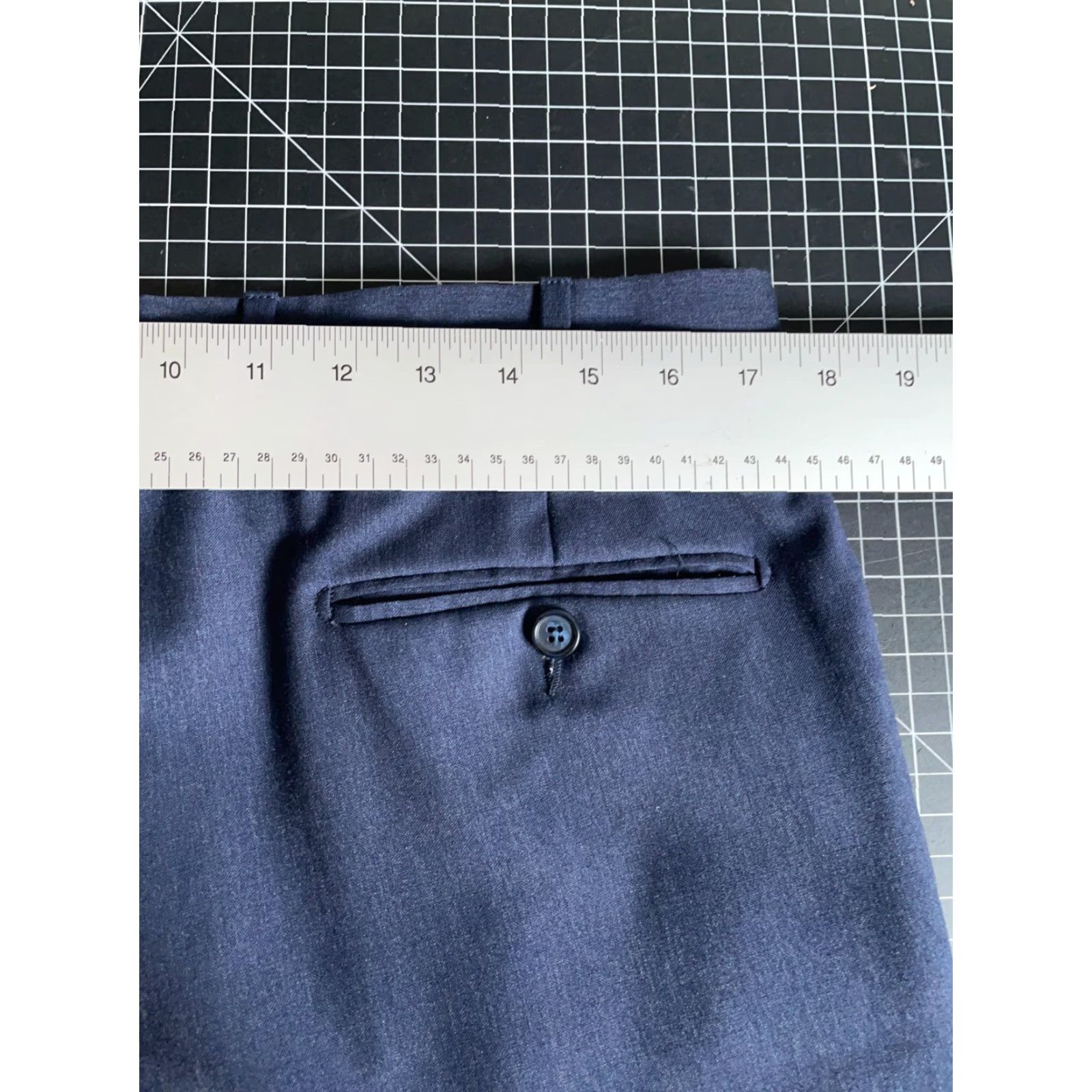 Vintage VINTAGE Angelico Tasmania Wool Pleated Trousers Men's 34 x 28.5 Dark Blue Cuffed Pants Wool Pleated Trousers Size US 35 - 5 Thumbnail