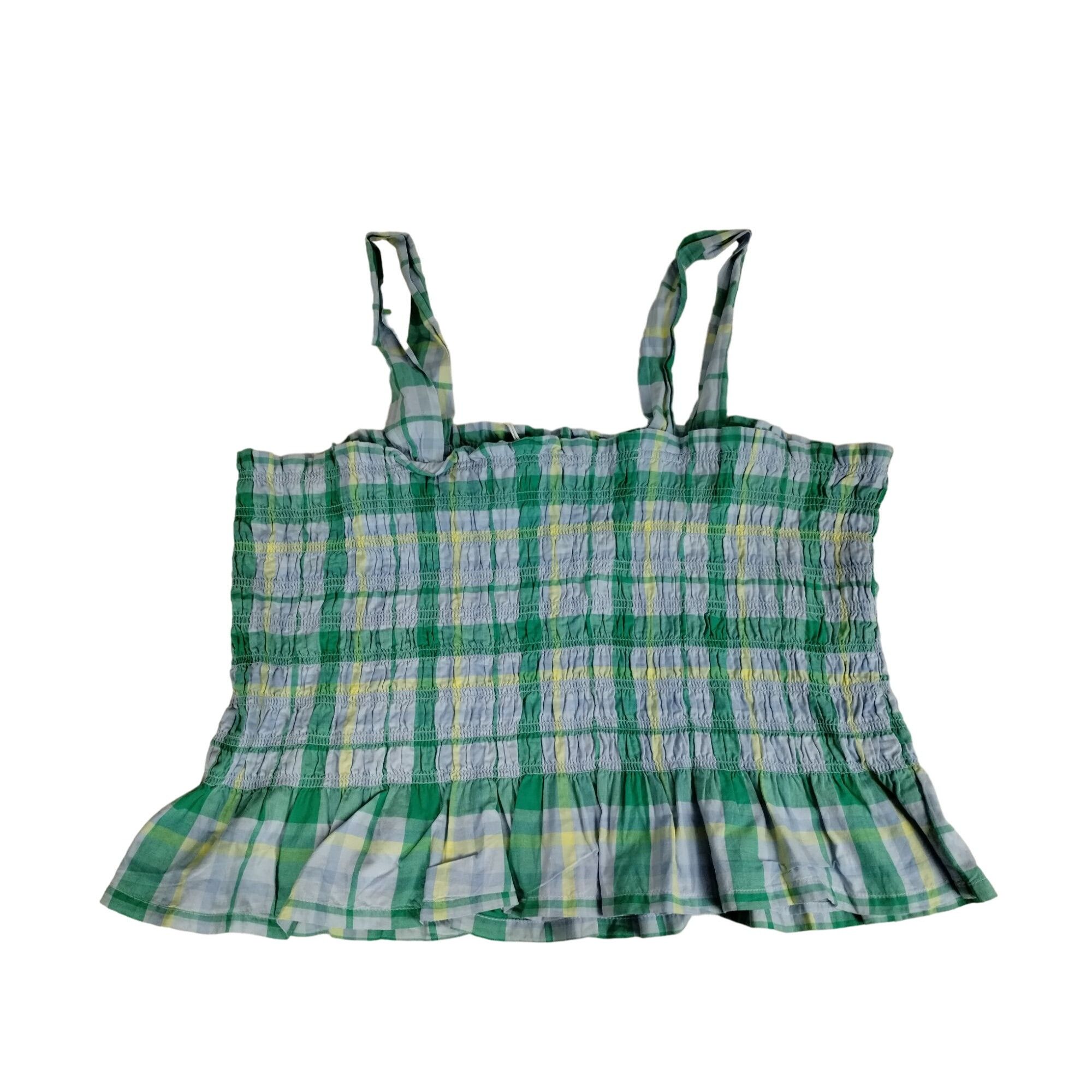 Other Free Assembly Womens XXL Smocked Tank Top Skyway Green Plaid Size XXL / US 16-18 / IT 52-54 - 4 Thumbnail
