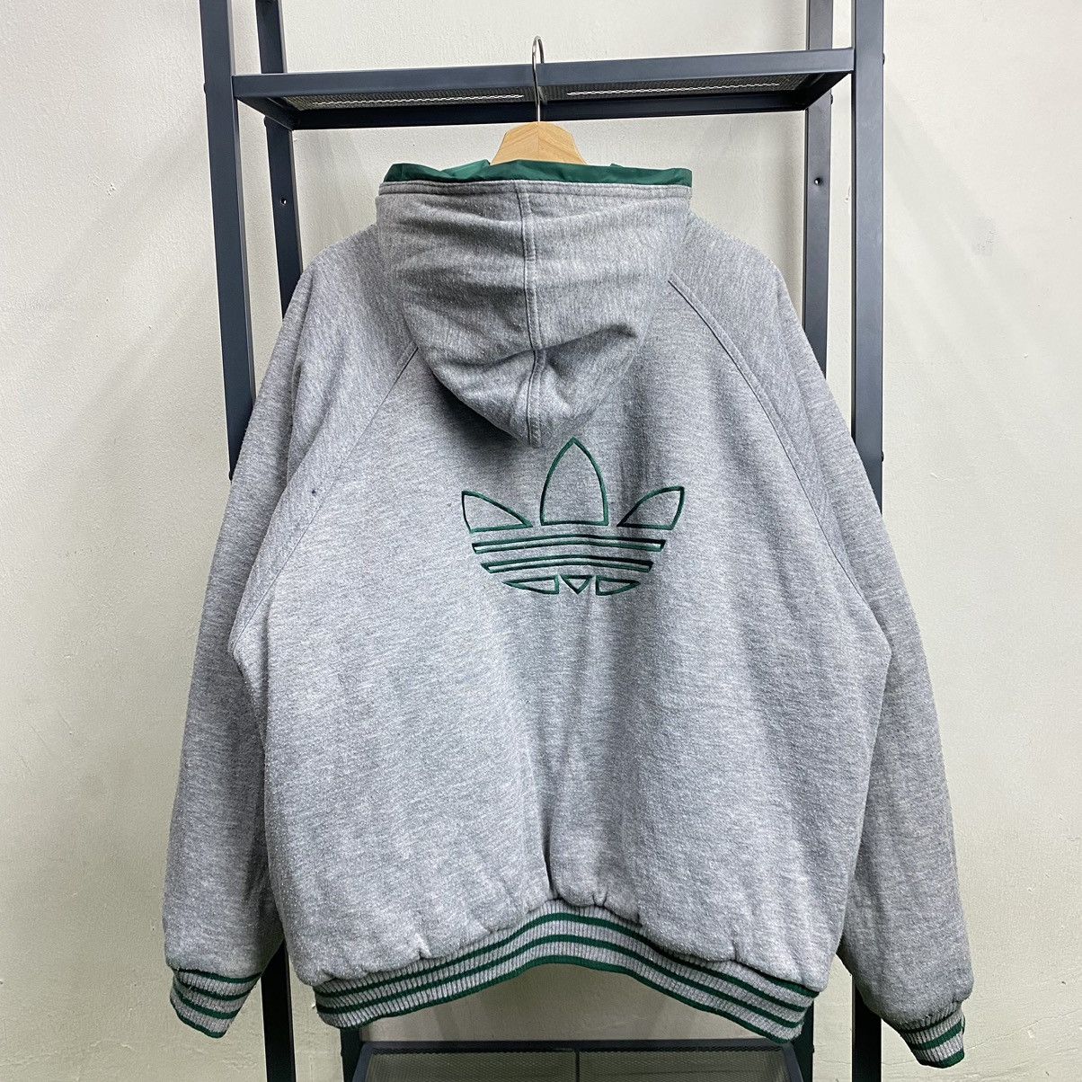 Adidas × Vintage VINTAGE‼️Adidas Trefoil Embroided Reversible Hoodie Size US XL / EU 56 / 4 - 1 Thumbnail