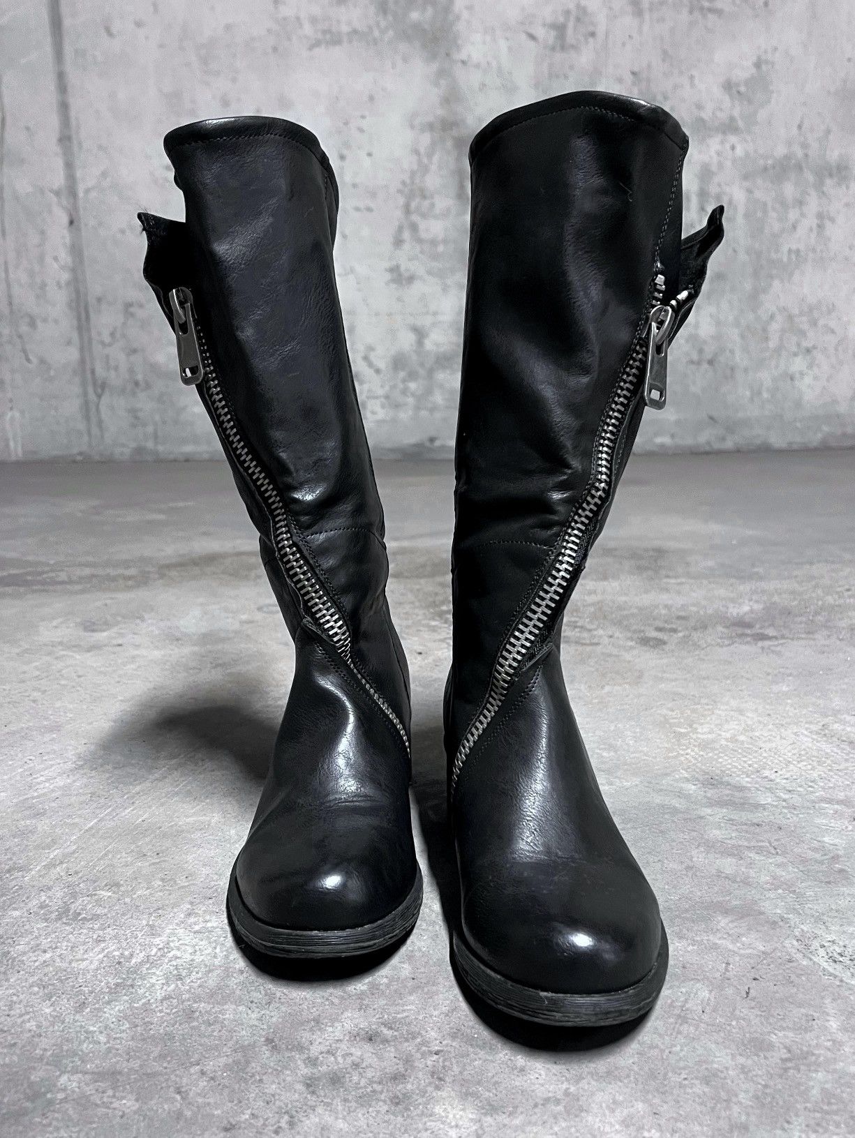 Vintage Avant Garde Asymmetrical Zip Leather A.S.98 Style Boots Size US 8 / IT 38 - 1 Thumbnail