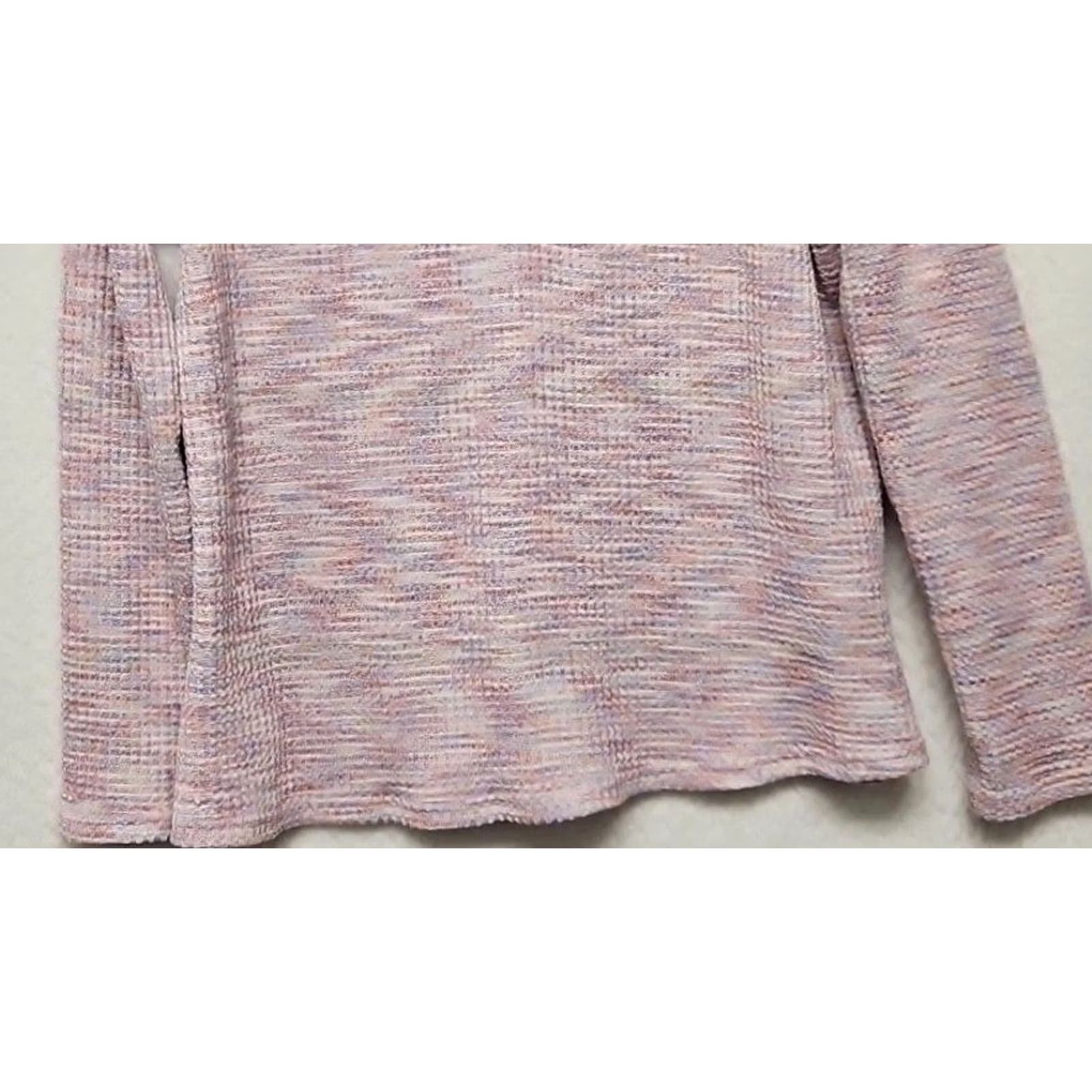 Pinko women's waffle knit long-sleeve V-neck button-up tunic top Multicolor Pink Tunic Long Sleeve V-Neck Striped All Seasons Women's Regular Fit L Size L / US 10 / IT 46 - 3 Thumbnail