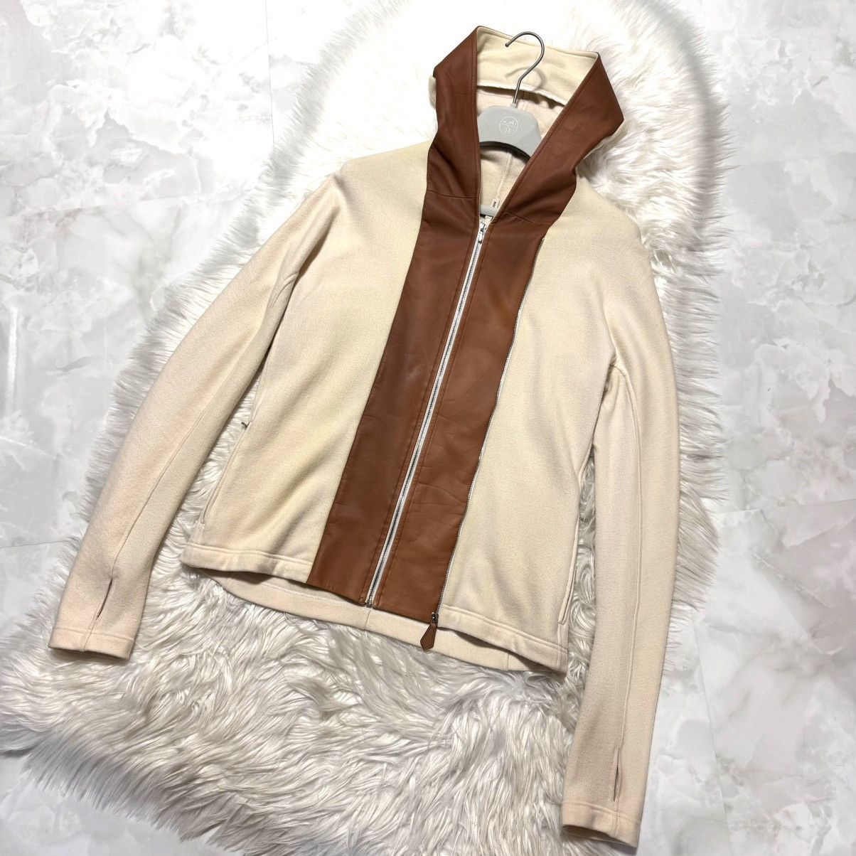 Hermes Hermes leather-switched 2-way size ZIP UP parka jacket 38 Size S / US 4 / IT 40 - 7 Thumbnail