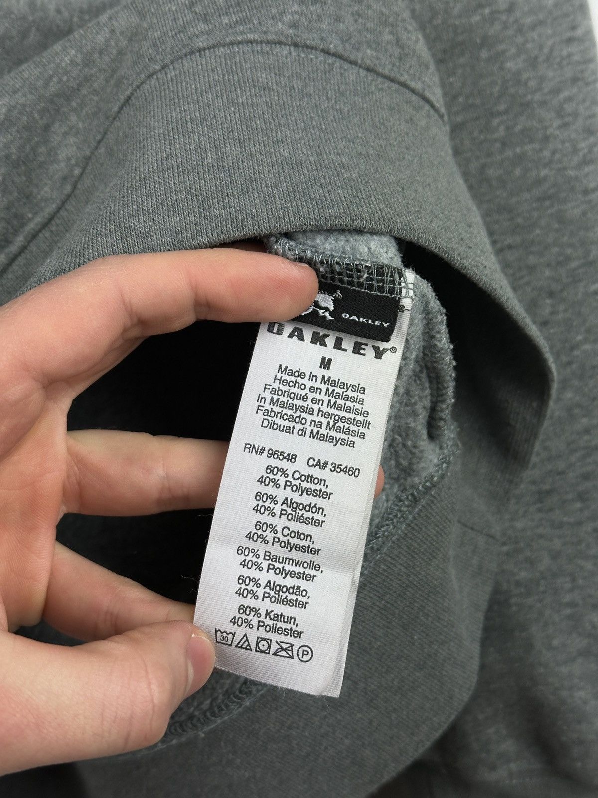 Oakley × Vintage Vintage Y2K Oakley Factory Pilot Logo Grey Sweatshirt Size US M / EU 48-50 / 2 - 9 Thumbnail