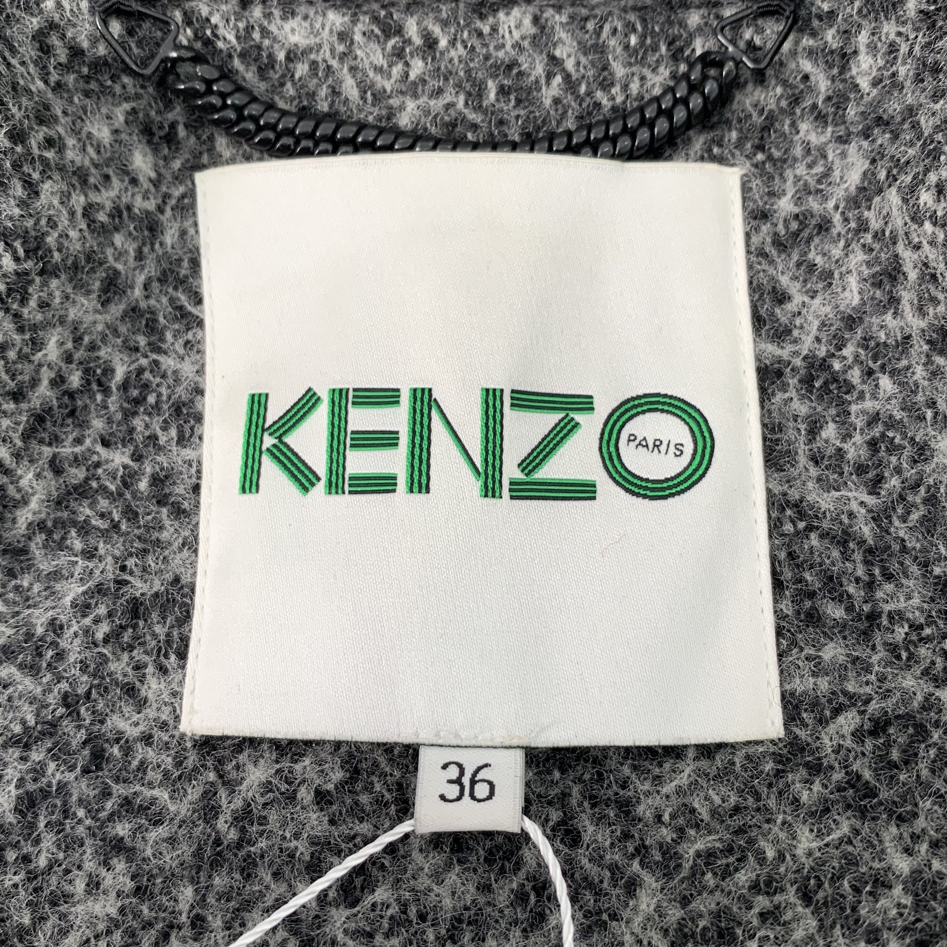 Kenzo Kenzo Wool Double-Breasted Coat in Charcoal (Size XS) Size XS / US 0-2 / IT 36-38 - 2 Thumbnail