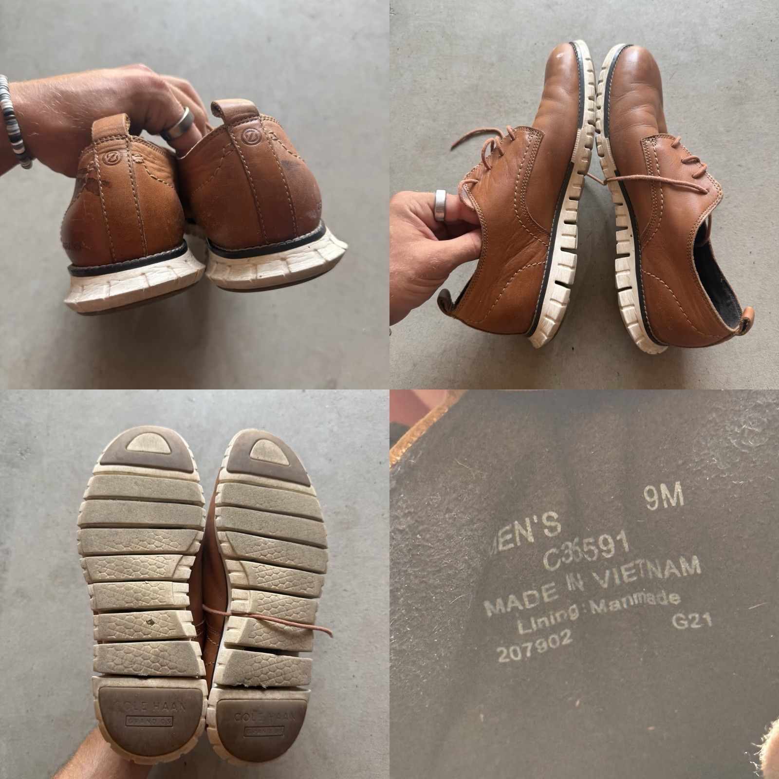 Cole Haan Cole Haan Zerogrand Plain Toe Oxford Mens Size 9 British Tan Brown C35591 Size ONE SIZE - 8 Thumbnail