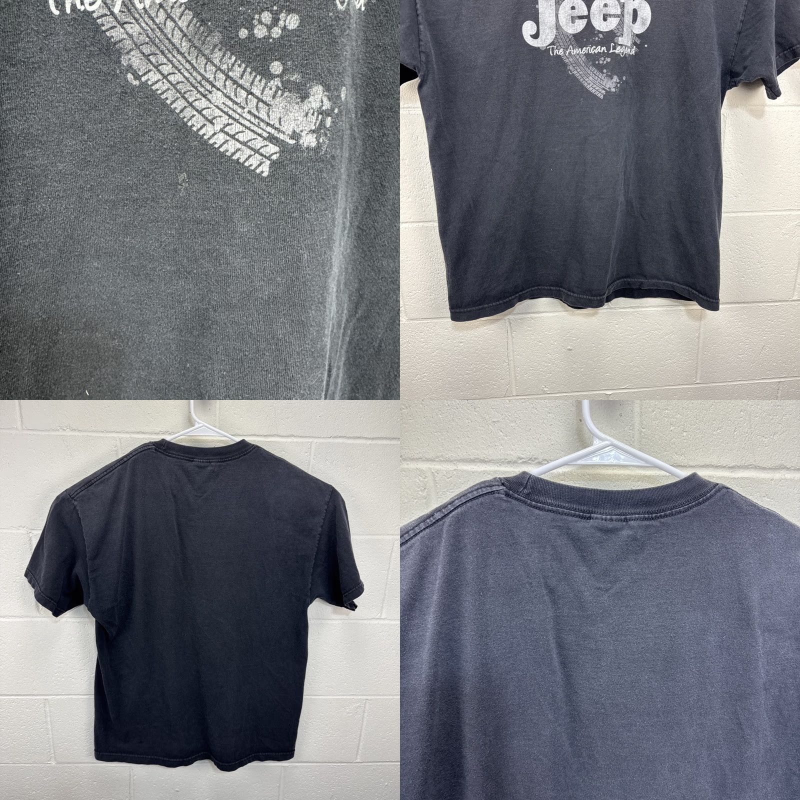 Spell VINTAGE Chrysler Faded Spell Out Jeep The American Legend T-Shirt Black XL Crew Neck Short Sleeve Men Size US XL / EU 56 / 4 - 8 Thumbnail