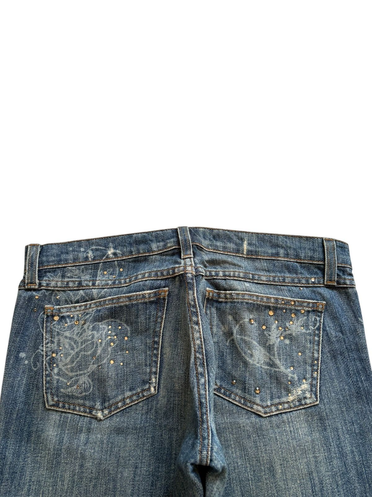 Japanese Brand Vintage Japanese Brand Mud Wash Distressed Bellbottom Jeans Size 31" - 8 Thumbnail