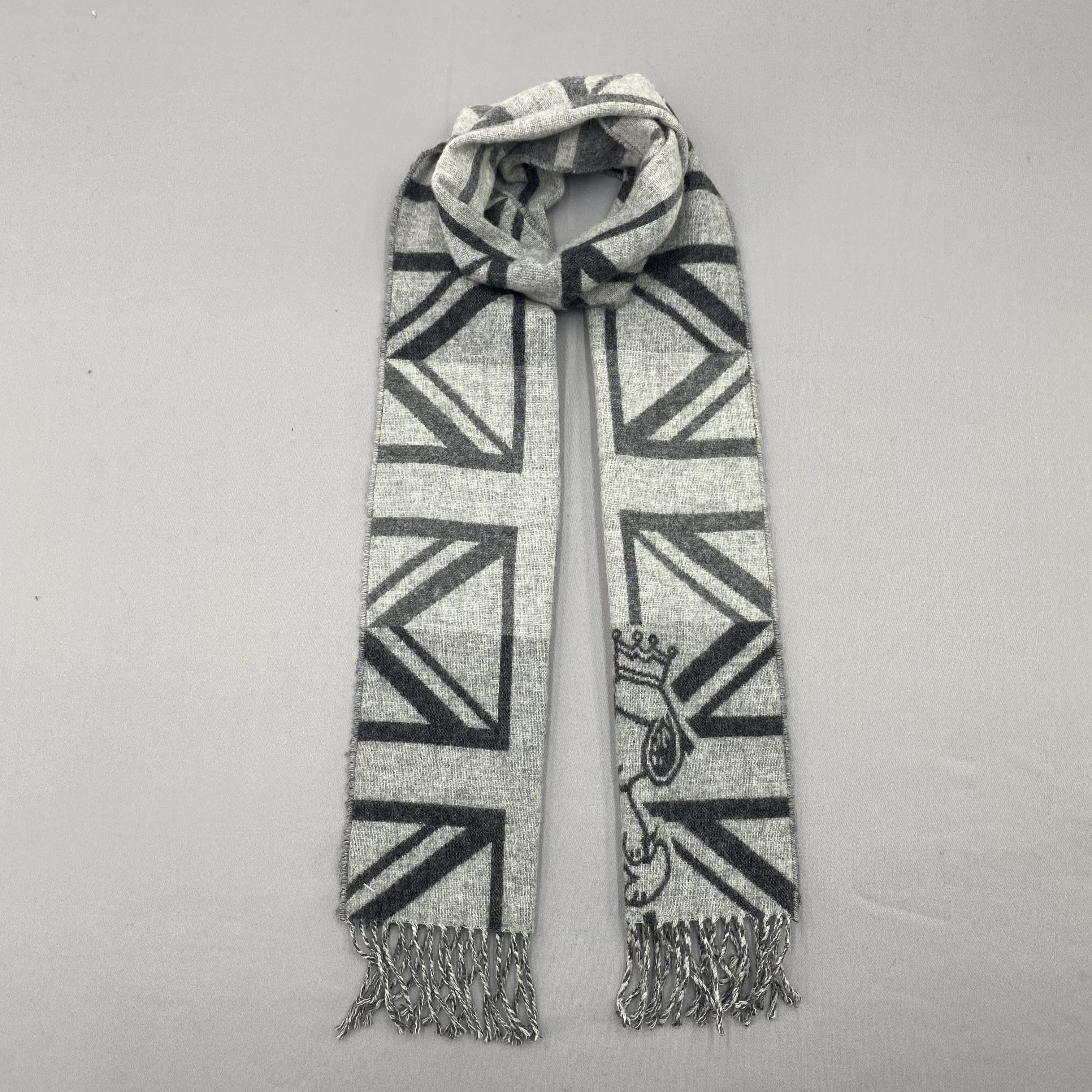 Vintage Glen Prince Scarf Wool Union Jack Flag Scarves