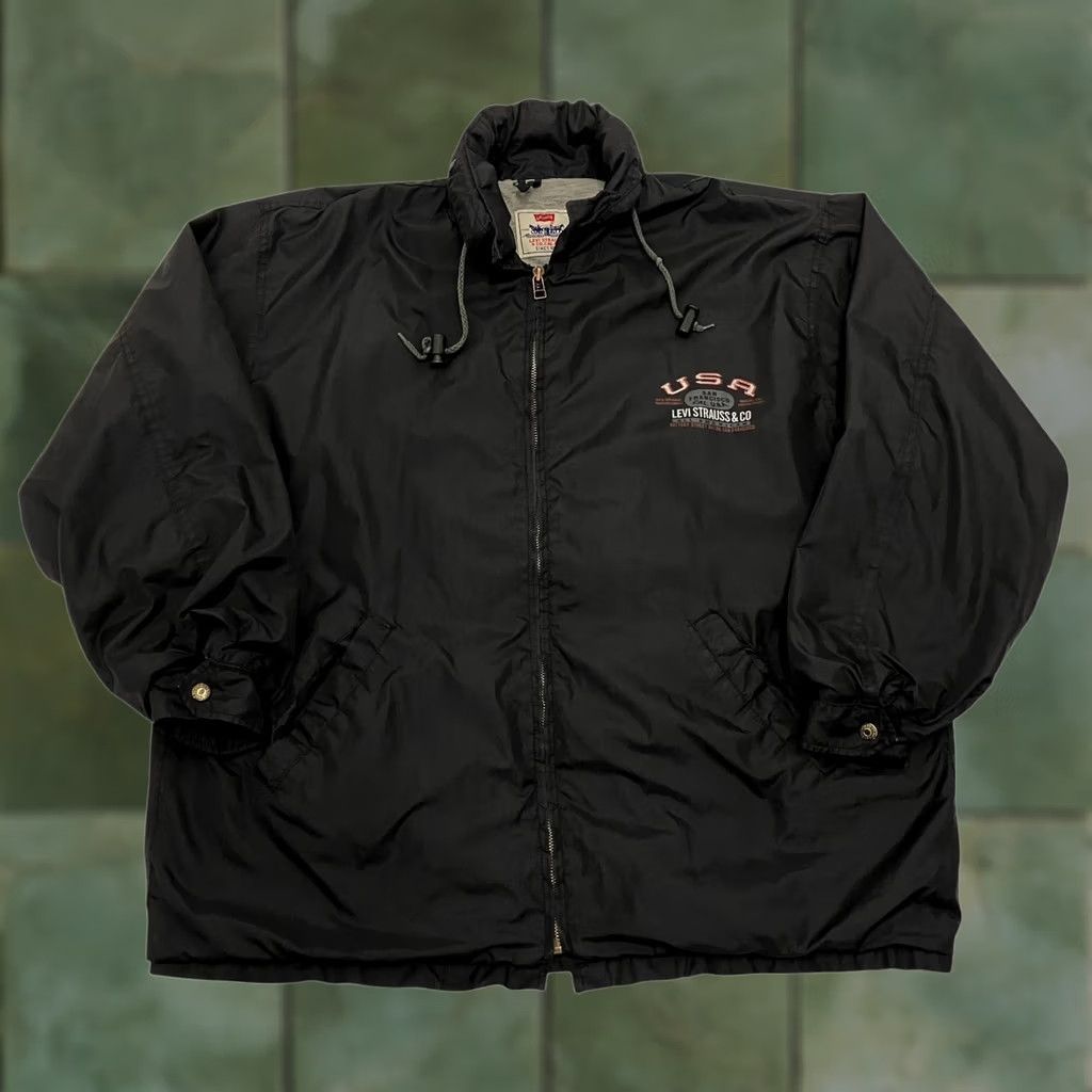 Levi's Levi’s Windbreaker Jacket Mens L Black Full Zip Up Lightweight Size US L / EU 52-54 / 3 - 1 Thumbnail