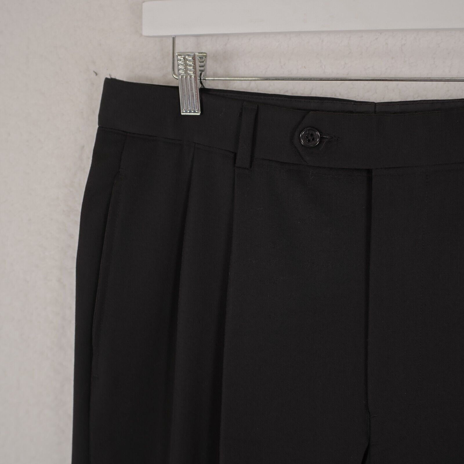 Brooks Brothers Wool Pleated Cuffed Mid Rise Black Dress Pan -  wpequipmentugltd.com