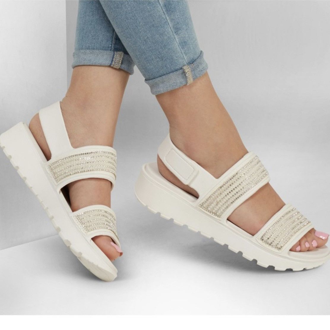 SKECHERS Skechers Foamies Footsteps How Extra Comfort Platform Sandal Size US 7 / IT 37 - 2 Thumbnail