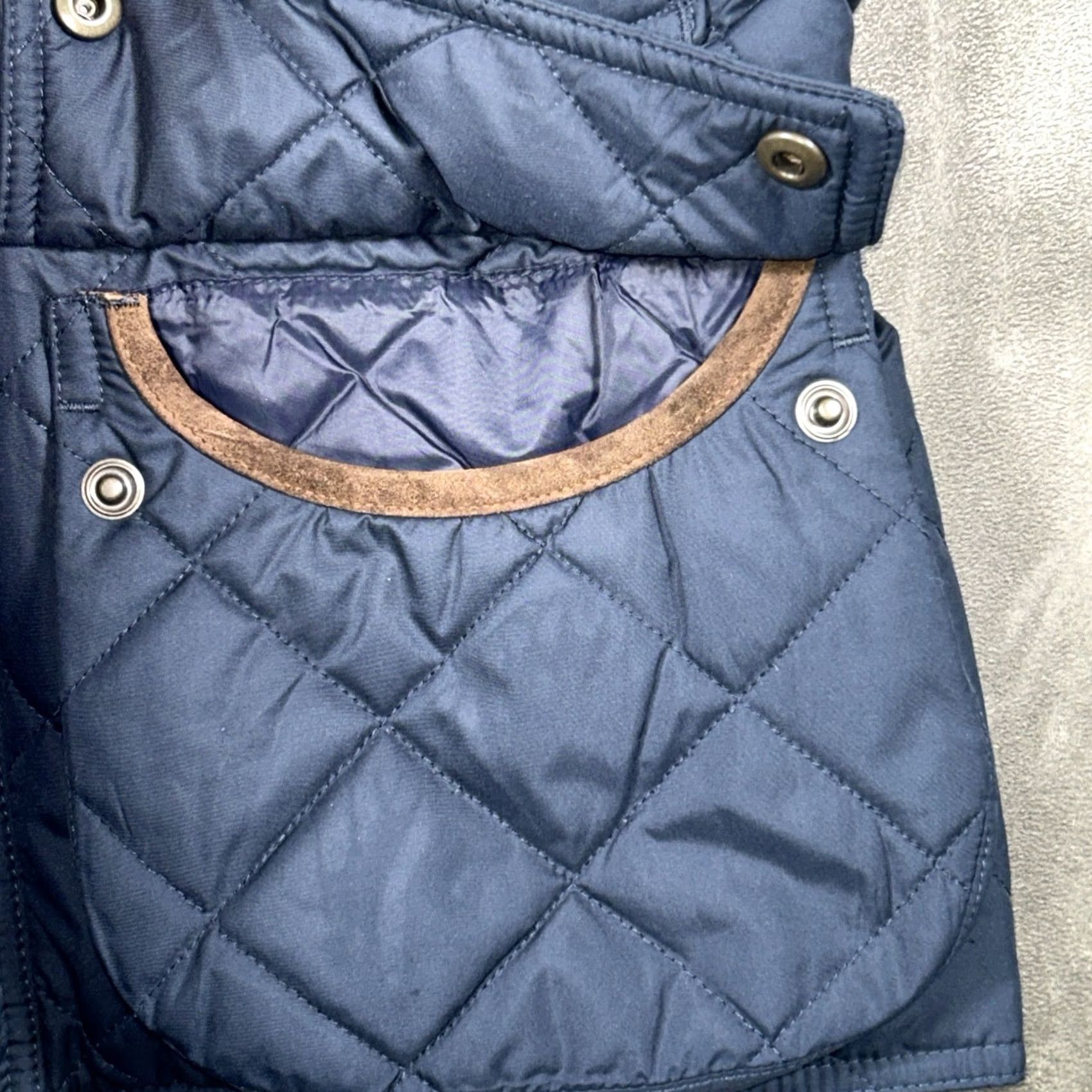 Polo Ralph Lauren Polo Ralph Lauren Mens S Blue Diamond Quilted Vest Leather Trim Corduroy Collar Size US S / EU 44-46 / 1 - 5 Thumbnail