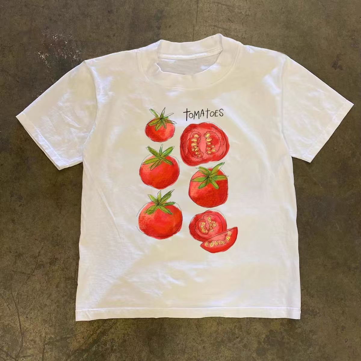 Vintage White washed retro tomato print t-shirt Size US M / EU 48-50 / 2 - 1 Thumbnail