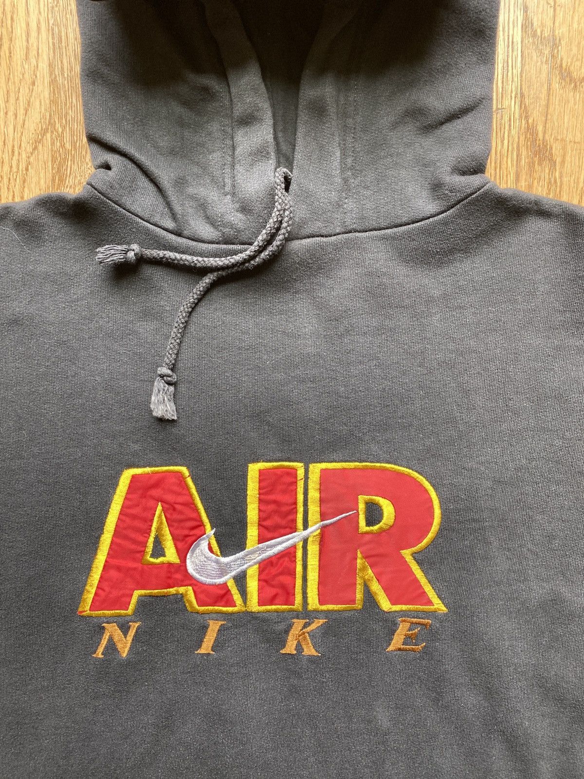 Nike × Vintage 80s Vintage Nike Hoodie Embroidered Sz L Size US L / EU 52-54 / 3 - 3 Thumbnail