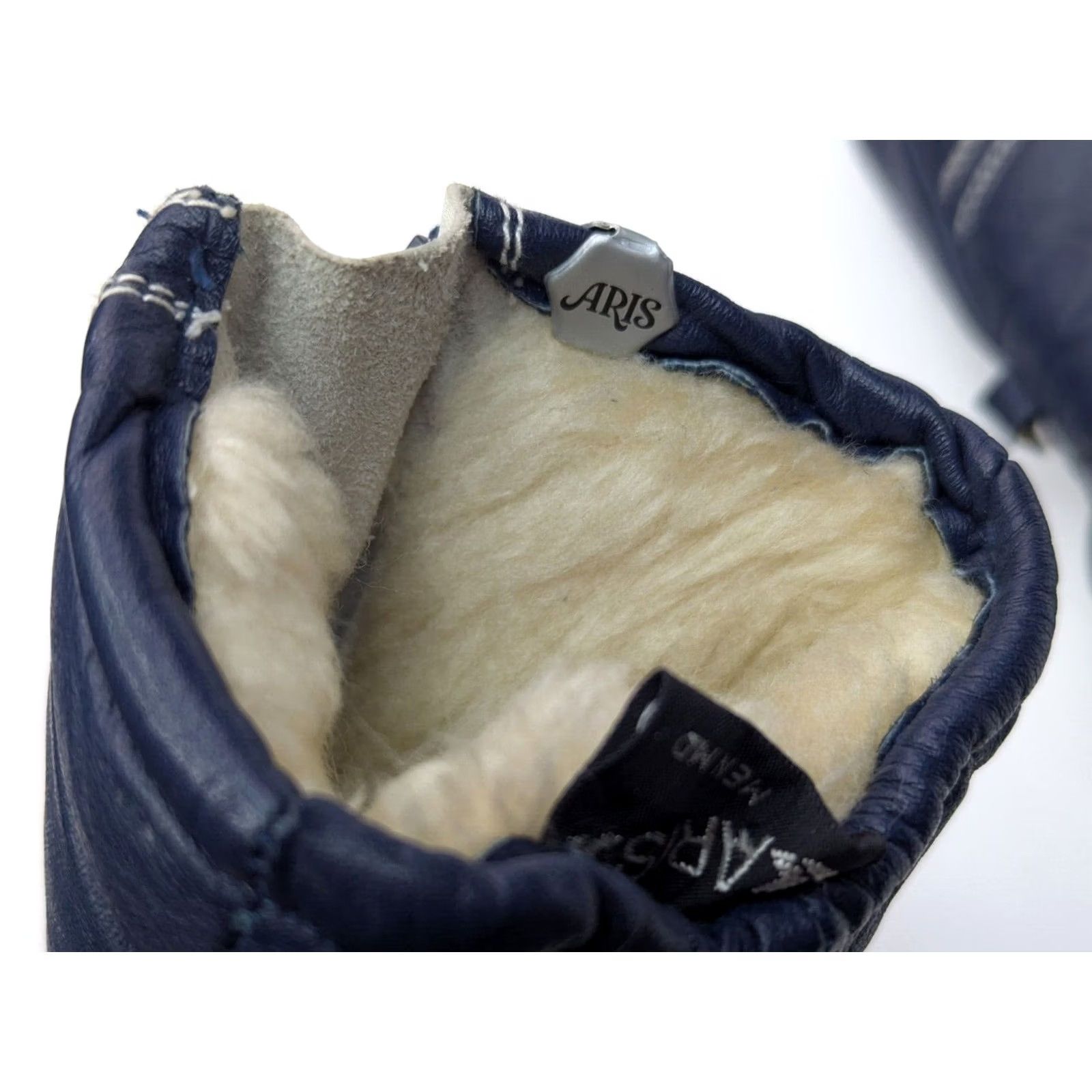 Vintage VINTAGE Aris Glove, Leather, Faux Fur Insulated, Blue, MEDIUM, Zip Close, Men, Glove, Softan, Ski, Vth ARIS Size ONE SIZE - 3 Thumbnail
