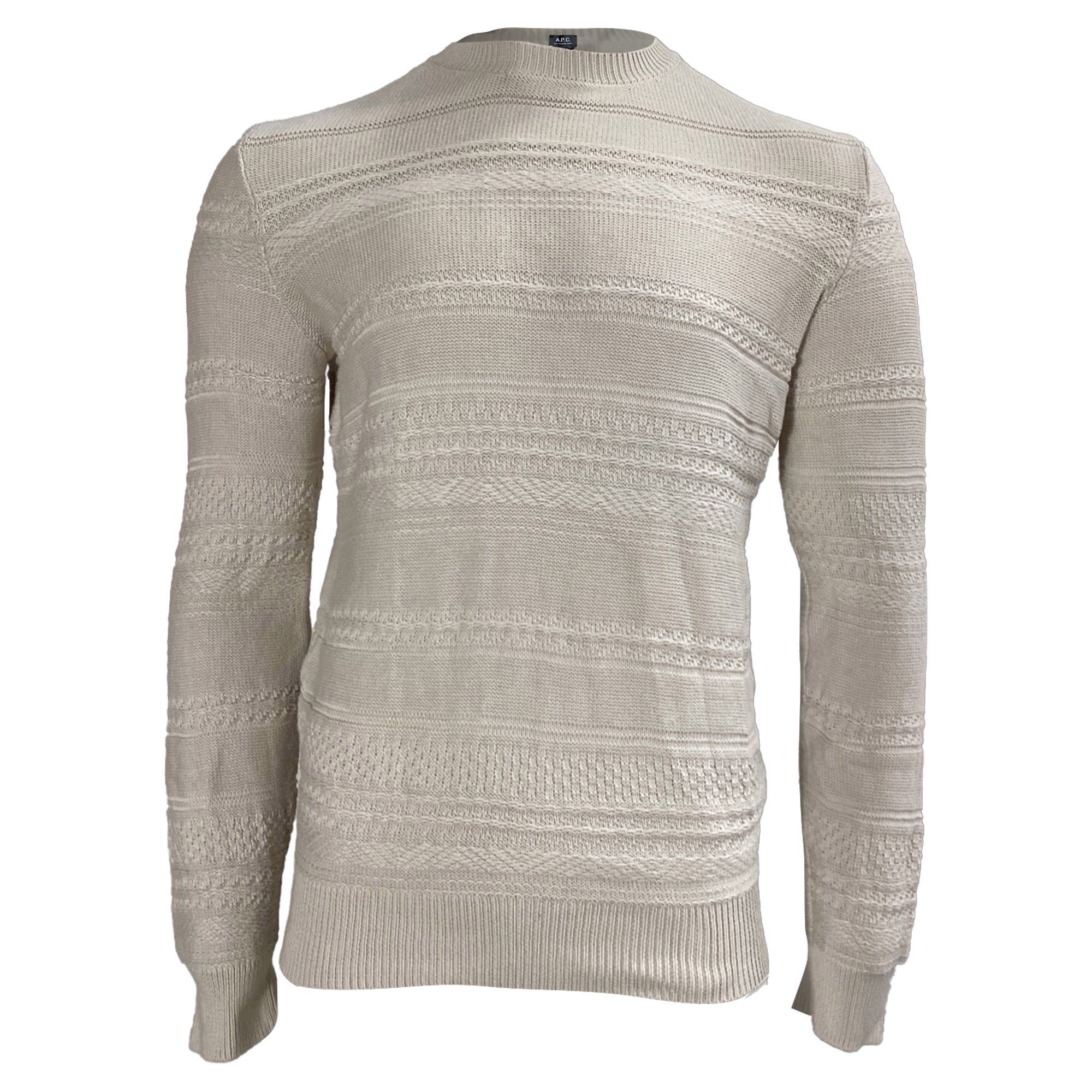 A.P.C. A.P.C. Knitted Sweater in Cream Cotton Size US M / EU 48-50 / 2 - 1 Thumbnail