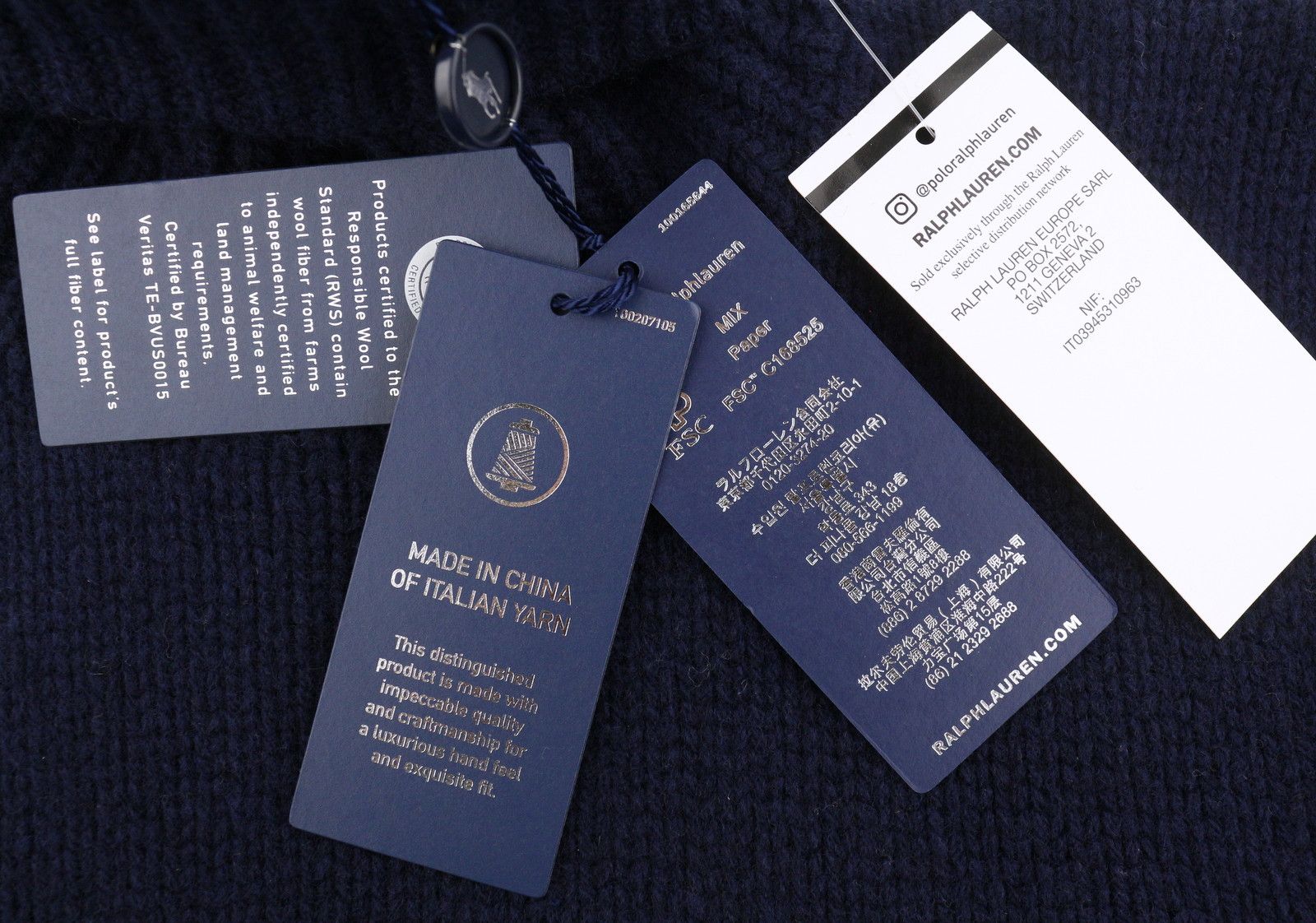 Ralph Lauren BLUE M Wool Cashmere Tight Knit Pullover 86941 Size US M / EU 48-50 / 2 - 9 Thumbnail
