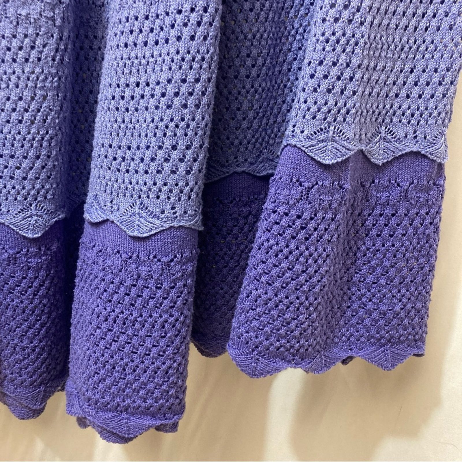 Other Roman’s Purple Crochet Tiered Babydoll Coverup Mini Dress Size XXL / US 16-18 / IT 52-54 - 4 Thumbnail