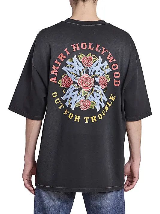 Amiri os11x1225 Out For Trouble Faded T-Shirt in Black Size US XL / EU 56 / 4 - 4 Thumbnail