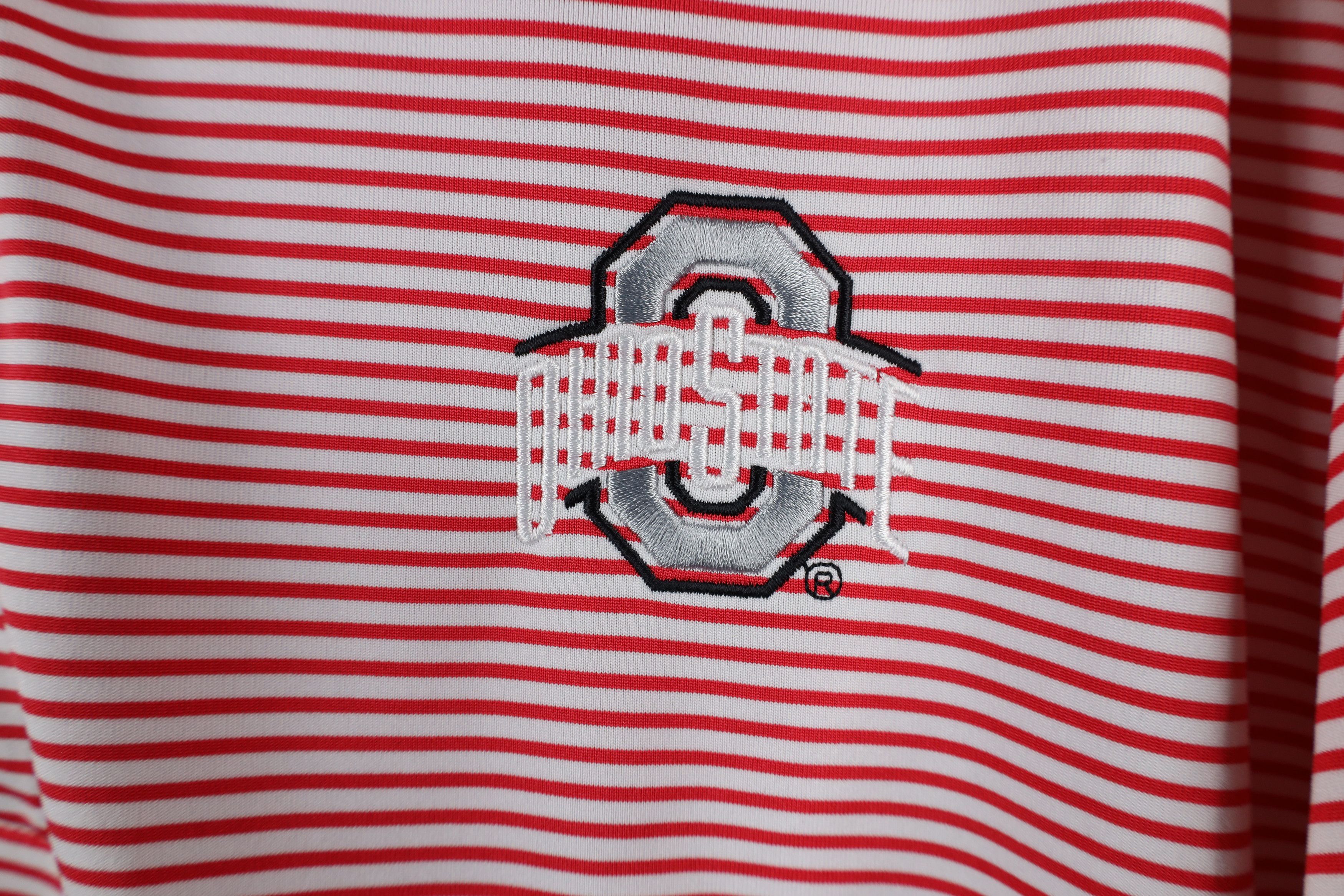 Nike × Vintage Nike Ohio State University Striped Collared Polo Shirt Red Size US XL / EU 56 / 4 - 5 Thumbnail