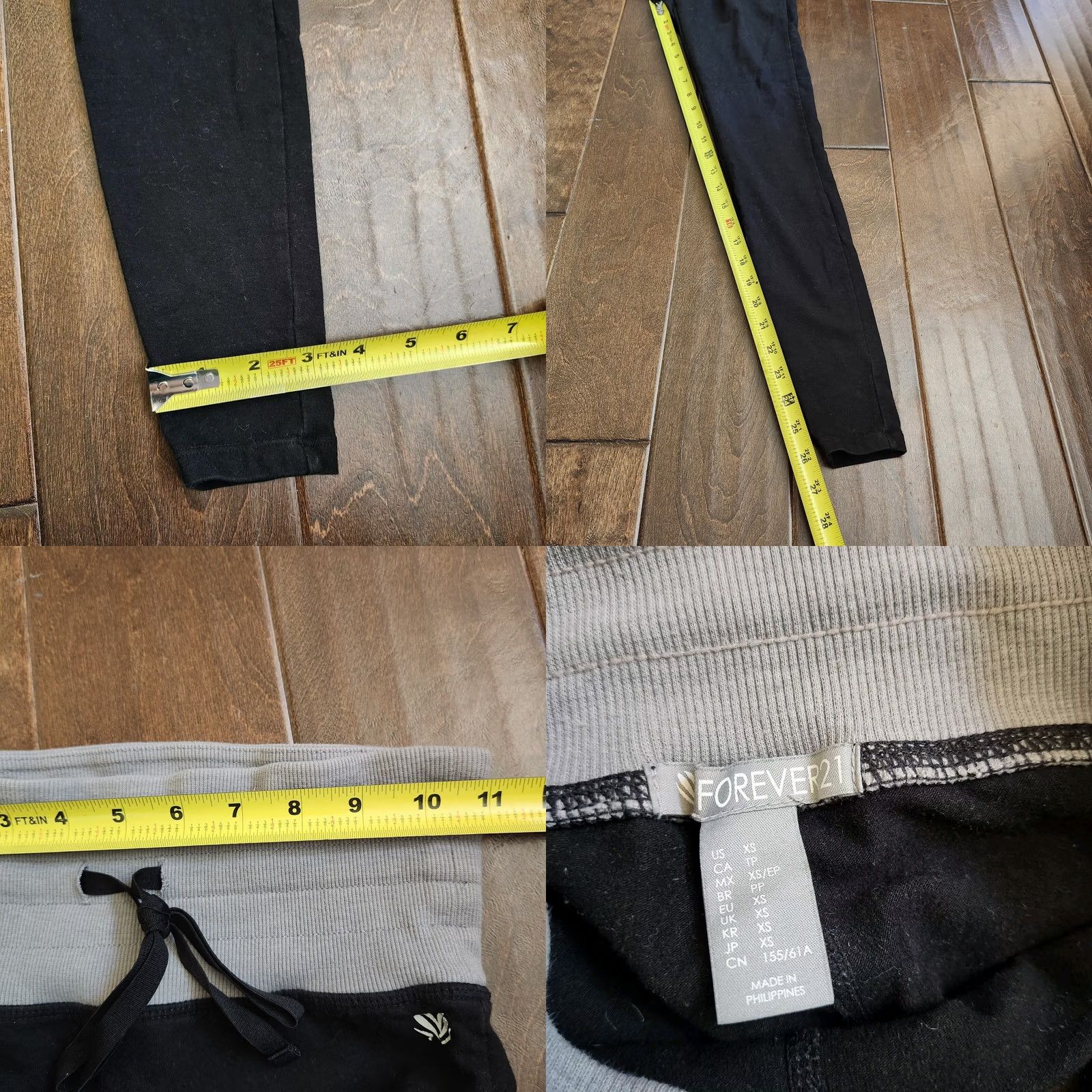 Forever 21 FOREVER 21 Leggings Women's Junior Gray Black XS Ankle Solid Casual Activewear Yoga Gym & Training Running & Jogging Boys Girls? Size 26" / US 2 / IT 38 - 8 Thumbnail