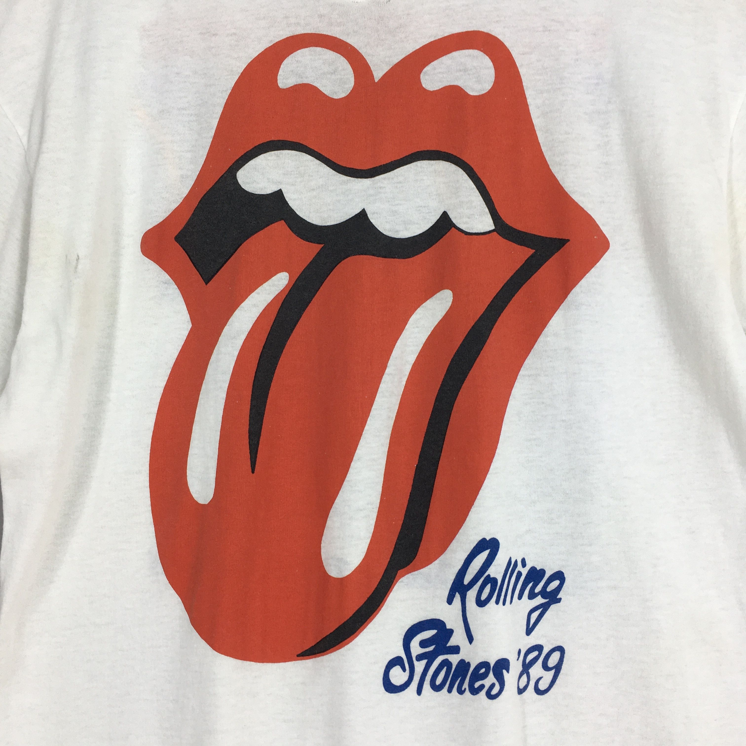 Band Tees × The Rolling Stones × Vintage Vintage 1989 The Rolling Stones White T shirt XLarge Size US XL / EU 56 / 4 - 7 Thumbnail