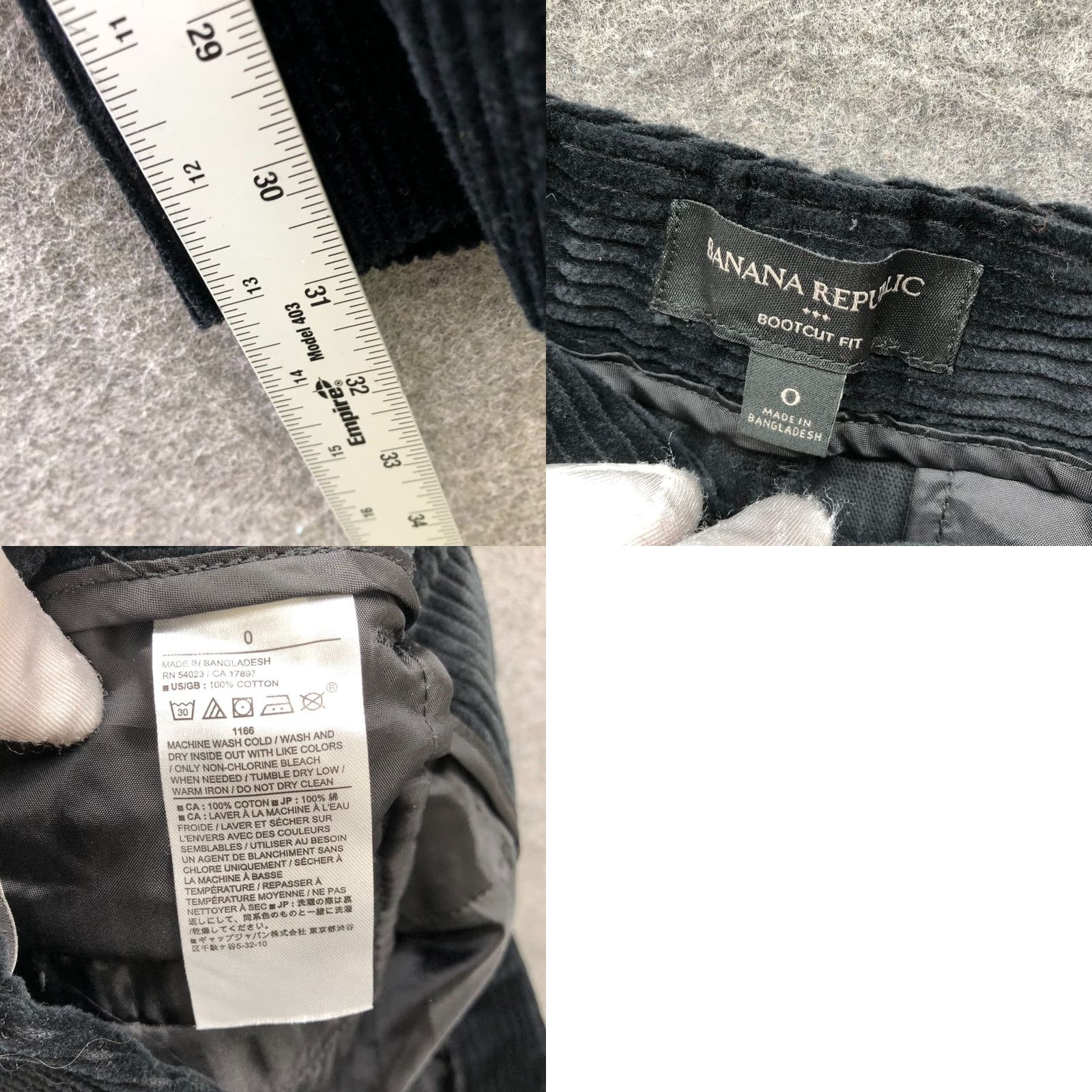 Banana Republic VINTAGE Banana Republic High Rise Boot Cut Corduroy Pants Womens 0 Black Cotton Size 25" / US 0 / IT 36 - 8 Thumbnail