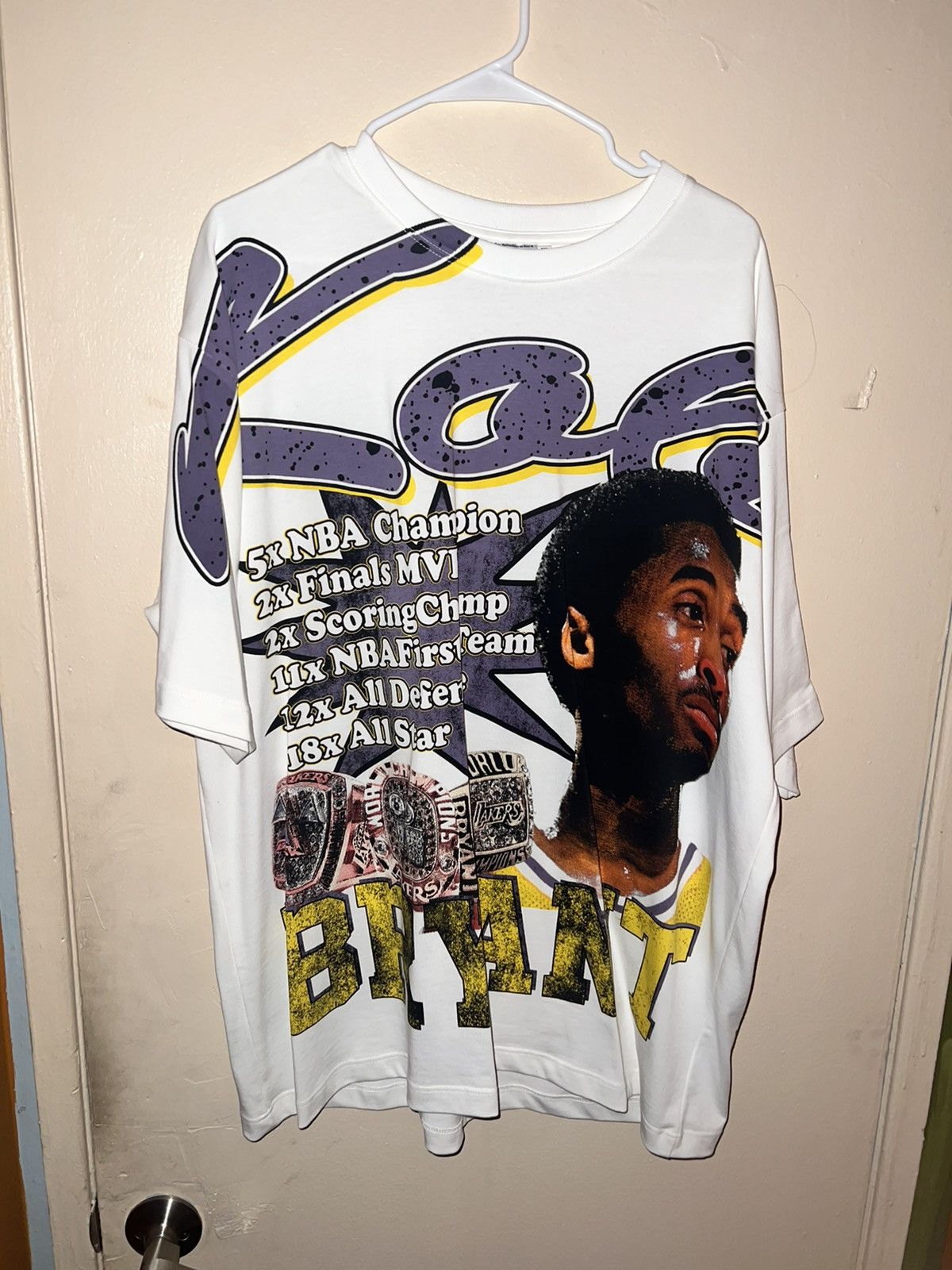 image of Lakers x Vintage Kobe Bryant Tee in White, Men's (Size XL)