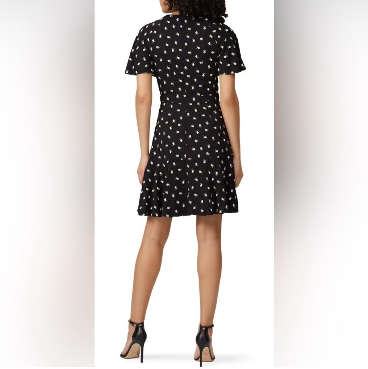 Jil Stuart JILL STUART Black Floral Embroidery V-Neck Mini Sheath Dress Size XS / US 0-2 / IT 36-38 - 3 Thumbnail