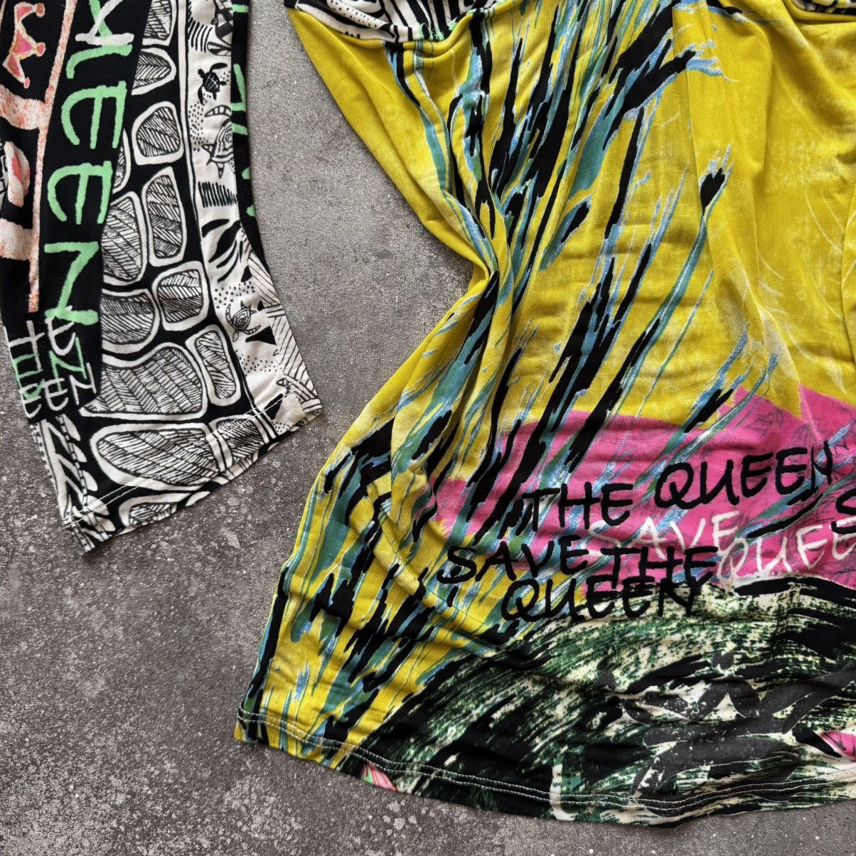 20471120 Save the Queen Y2K Crazy Multicolour Mesh Blouse Size L / US 10 / IT 46 - 7 Thumbnail