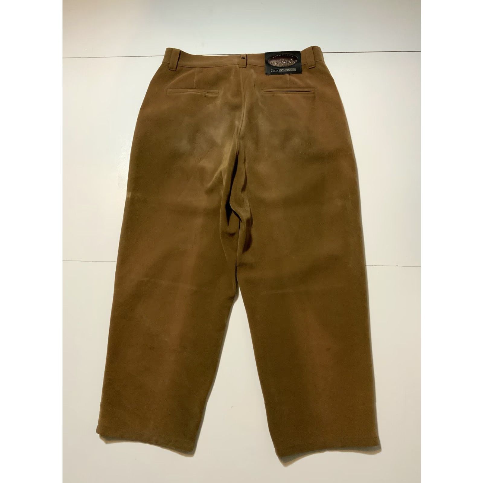 Pelle Pelle VINTAGE Pelle Pelle City Slicker Faux Suede Leather Pants Sz. 36 Men Pants 90s Y2K 2000s Brown Baggy Loose - Inseam 29 Size US 36 / EU 52 - 3 Thumbnail