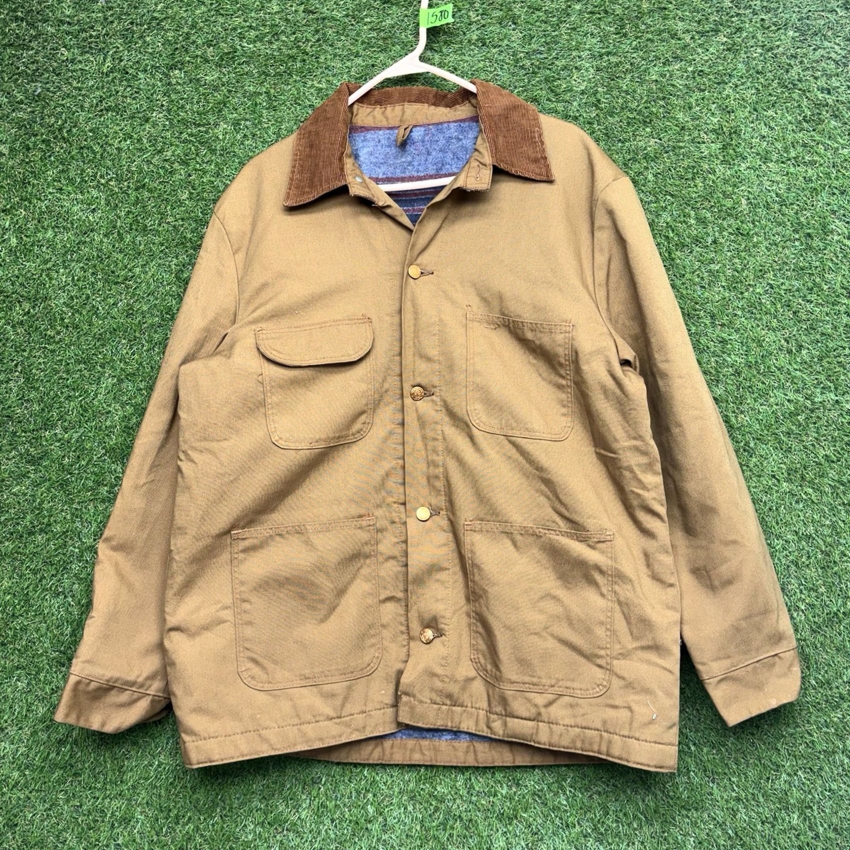 Wrangler VINTAGE Wrangler Jacket Chore USA Made Blanket Lined Mens 44 Brown Canvas Wool 1970s Workwear USA Mens Jacket Size US S / EU 44-46 / 1 - 5 Thumbnail