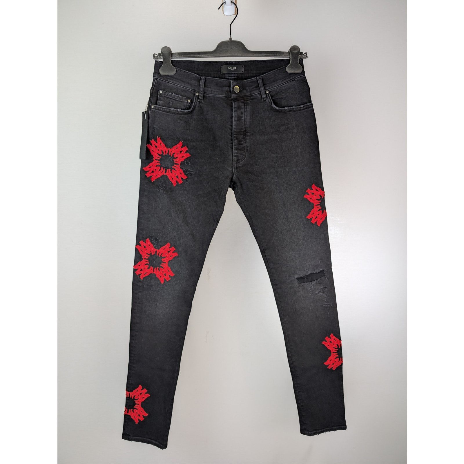 Amiri o1rshd1 MA Quad Applique Skinny Jeans in Black Size US 32 / EU 48 - 2 Thumbnail