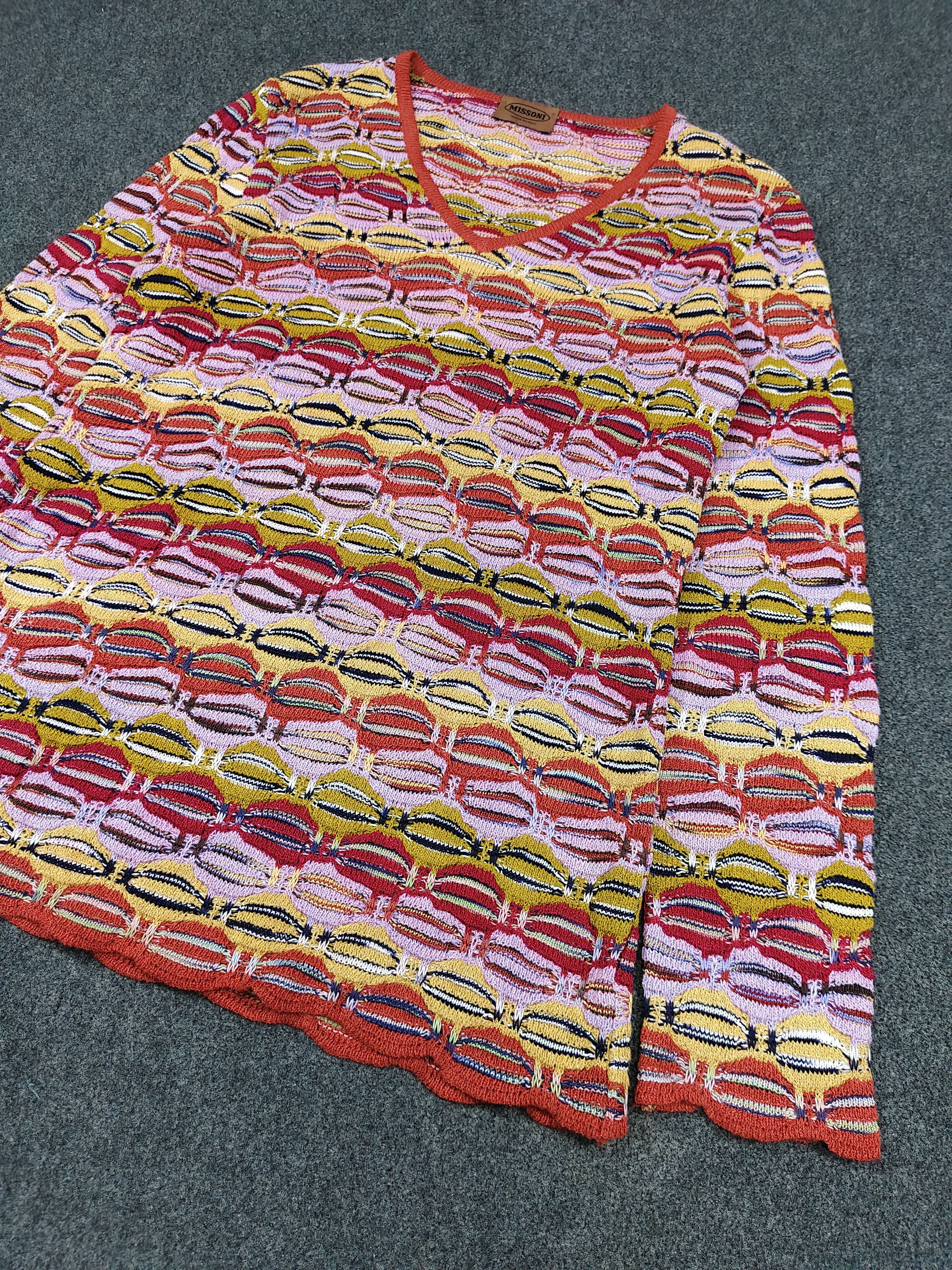 Missoni 90s Missoni 🔥 Jacquard Pattern Knitted Sweater Size M / US 6-8 / IT 42-44 - 5 Thumbnail