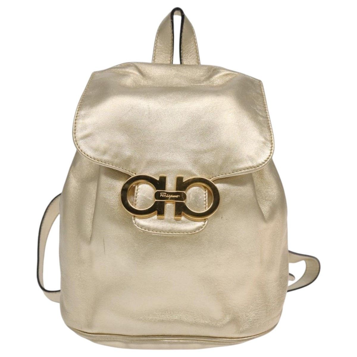 Salvatore Ferragamo Salvatore Ferragamo Gancini Backpack Leather Gold Size ONE SIZE - 13 Thumbnail