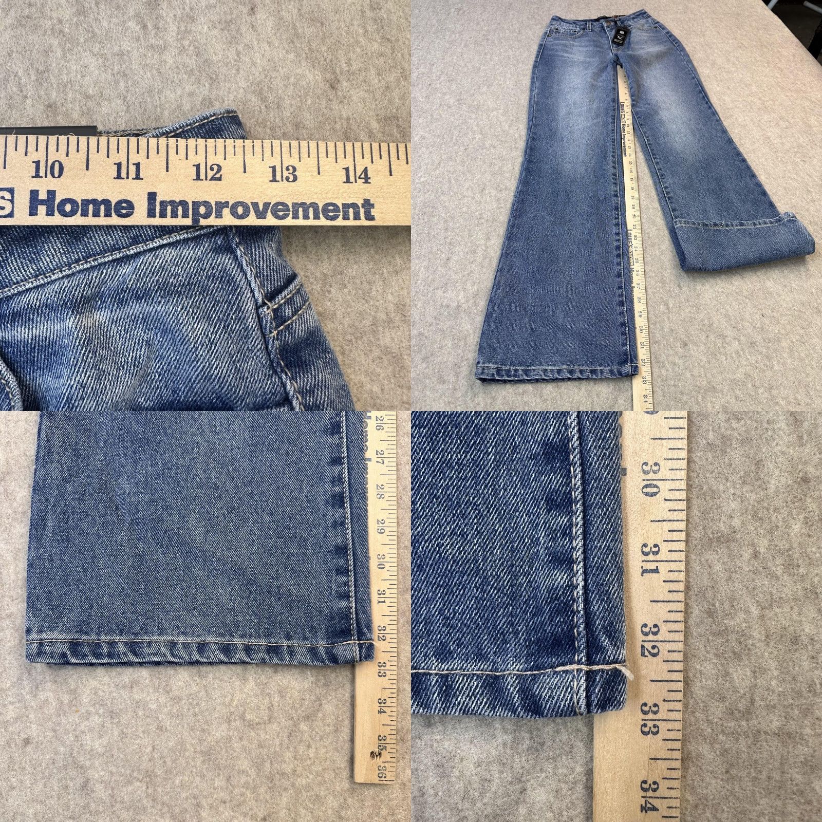 Ed Hardy Ed Hardy Jeans 24 Light Wash Wide-Leg Graphic Backside NEW NWT Womens Denim 100% Cotton Size 42" / US 20 - 8 Thumbnail