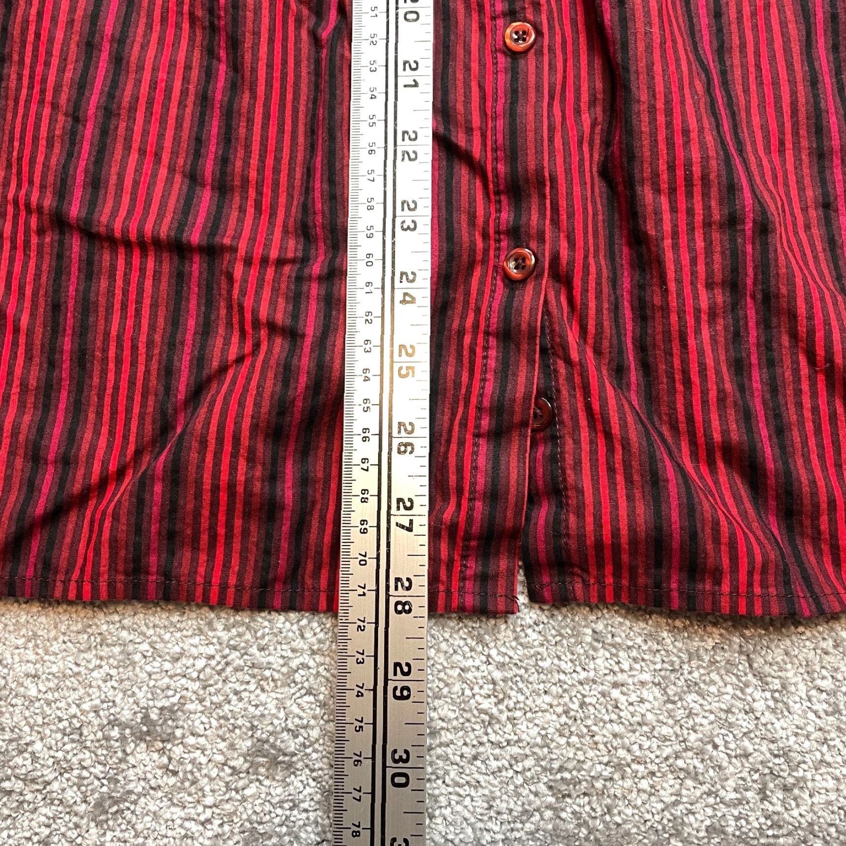 Vintage Romans Button Up Shirt Womens 20W Plus Red Blue Striped Long Sleeve Collared Top Size 3XL / US 20-22 - 7 Thumbnail