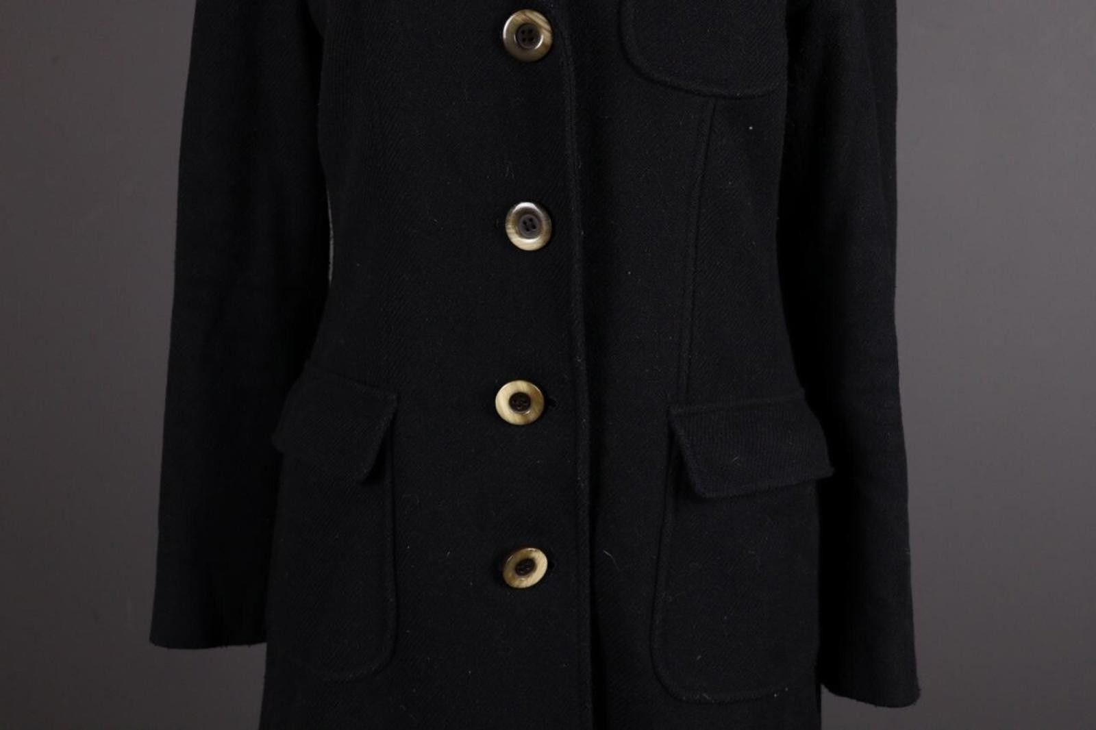 Designer WEEKEND MAX MARA Black Wool Coat Size I 44 / GB 12 / USA 10 Size M / US 6-8 / IT 42-44 - 3 Thumbnail