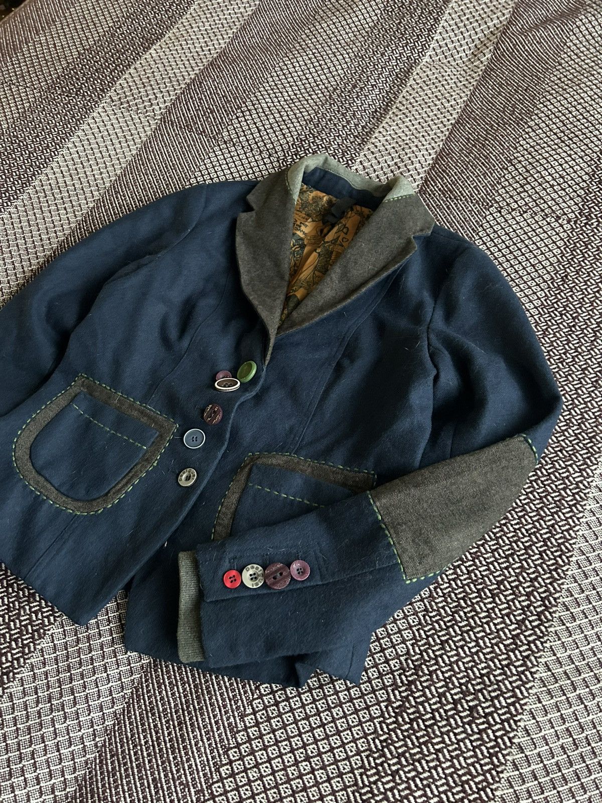 Desigual Desigual Patchwork Wool Blazer Japanese Style Size 40 Size S / US 4 / IT 40 - 6 Thumbnail