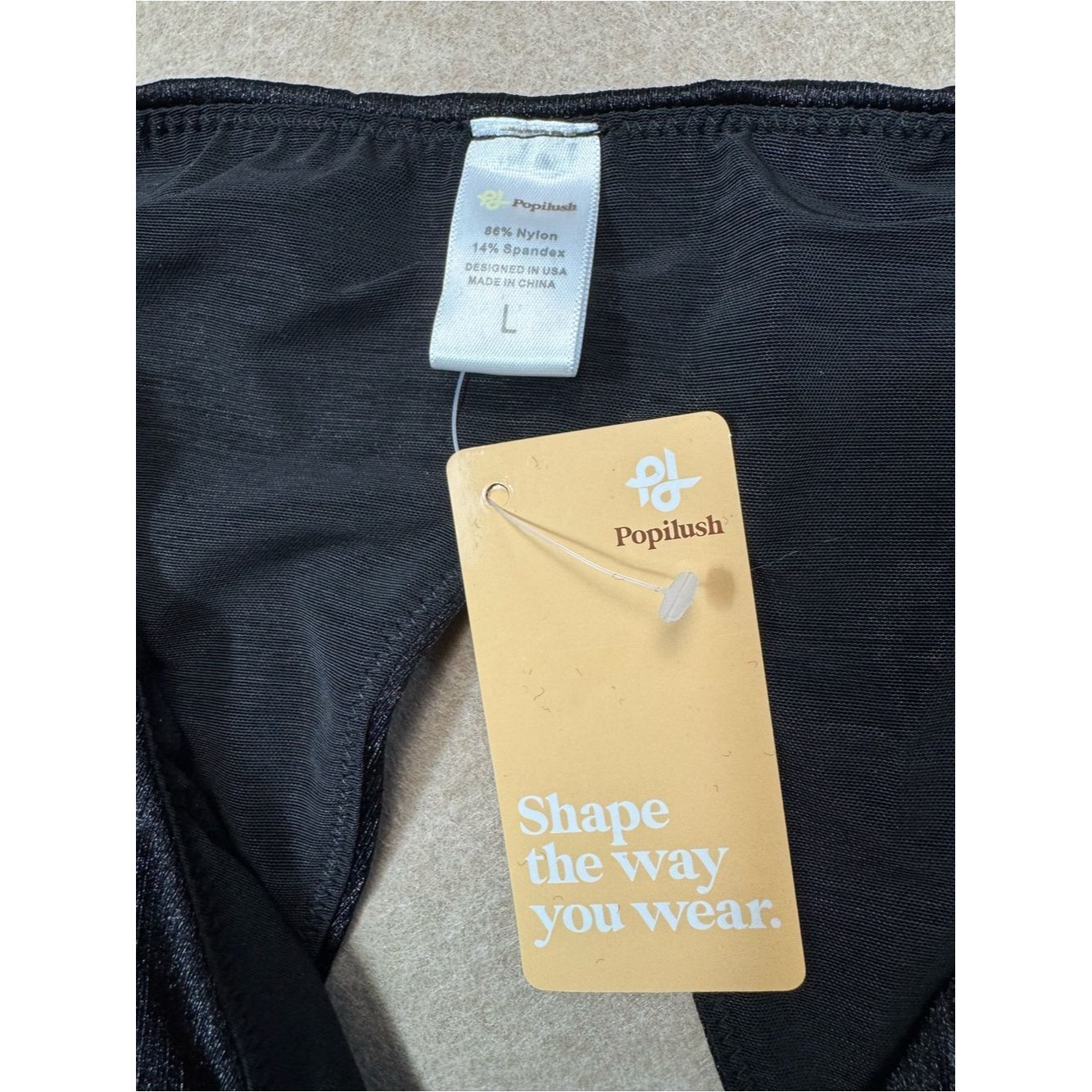 Other NWT New Popilush Shapewear Long Sleeve V-Neck Maxi Black Dr Size L / US 10 / IT 46 - 8 Thumbnail