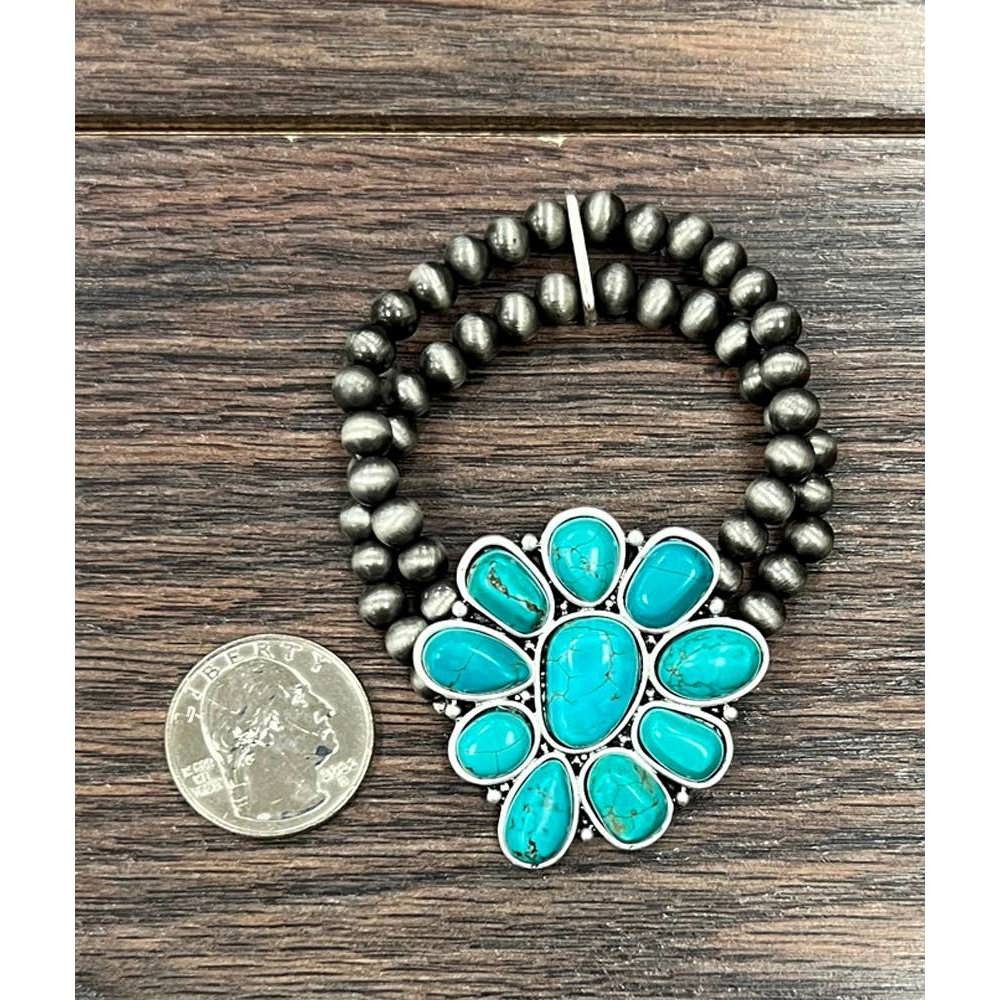 Other Handmade Turquoise Stretch Bracelet for Women, Native Americ Size ONE SIZE - 8 Thumbnail