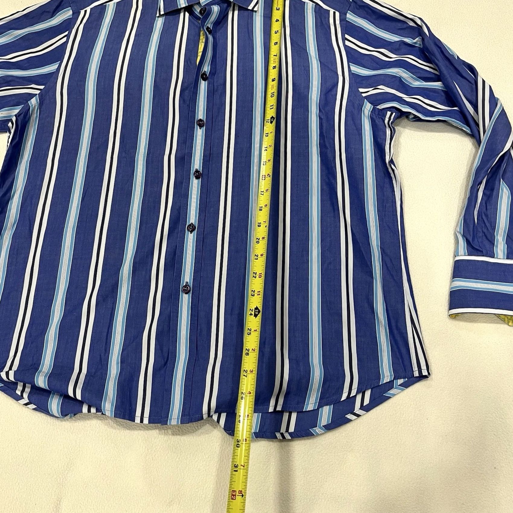 Robert Graham Robert Graham Shirt Large Blue Striped Classic Fit Button-Up Long Sleeve Mens L Size US L / EU 52-54 / 3 - 5 Thumbnail