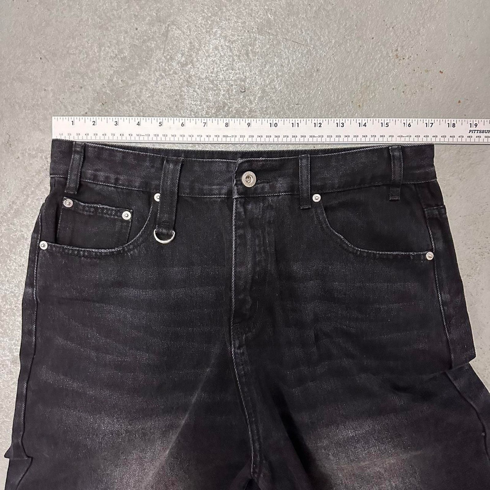 Vintage BLACK FADE WIDE LEG BAGGY JORTS 34 WAIST Size US 34 / EU 50 - 6 Thumbnail
