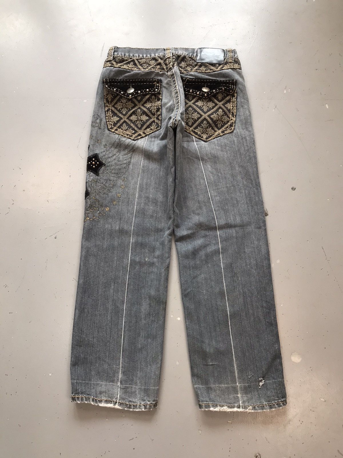 Vintage Vintage royal army crazy cross studd embroidered denim Size US 32 / EU 48 - 1 Thumbnail