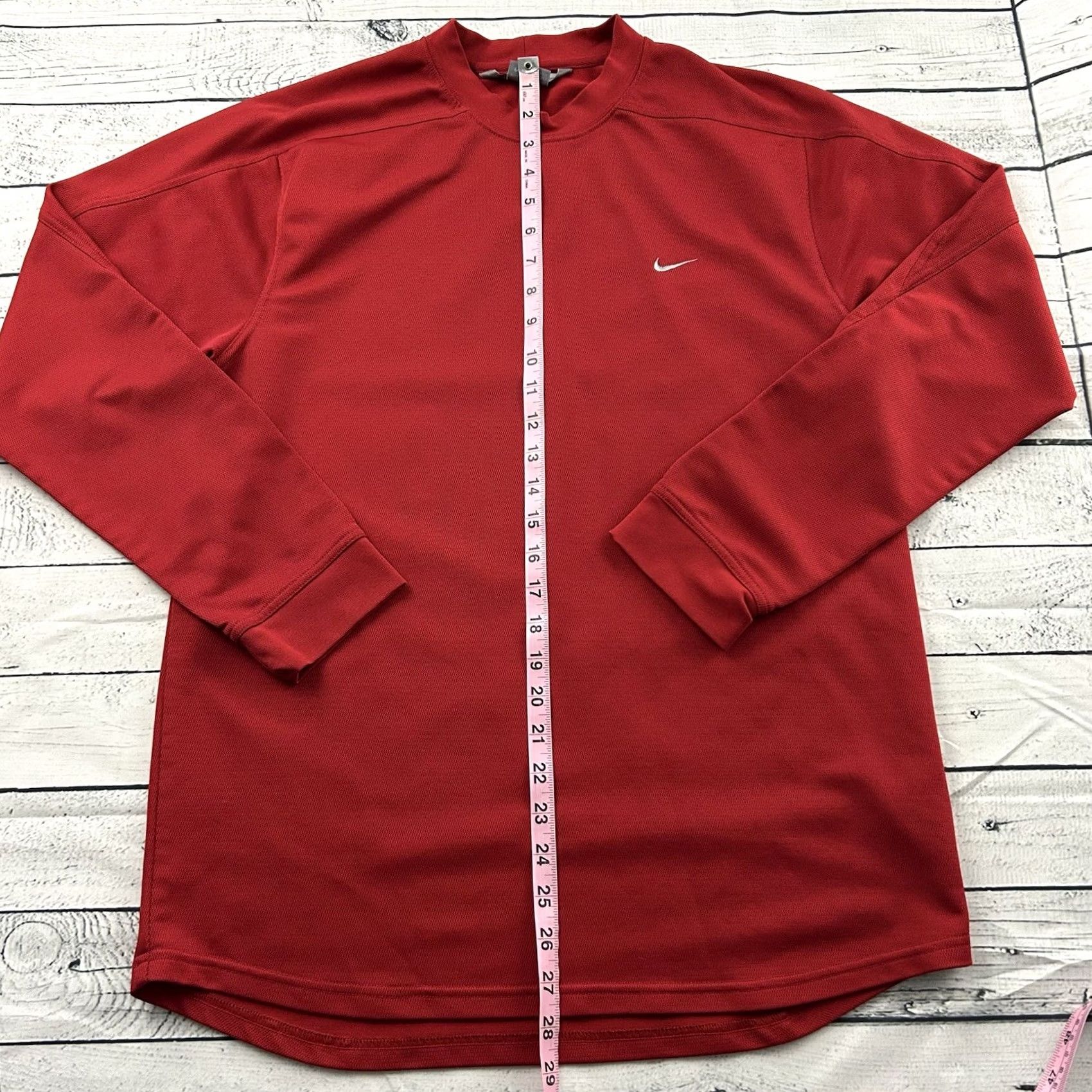 Nike Vintage Nike Essential Check Long Sleeve Poly Athletic Shirt Mens M Red Size US M / EU 48-50 / 2 - 3 Thumbnail